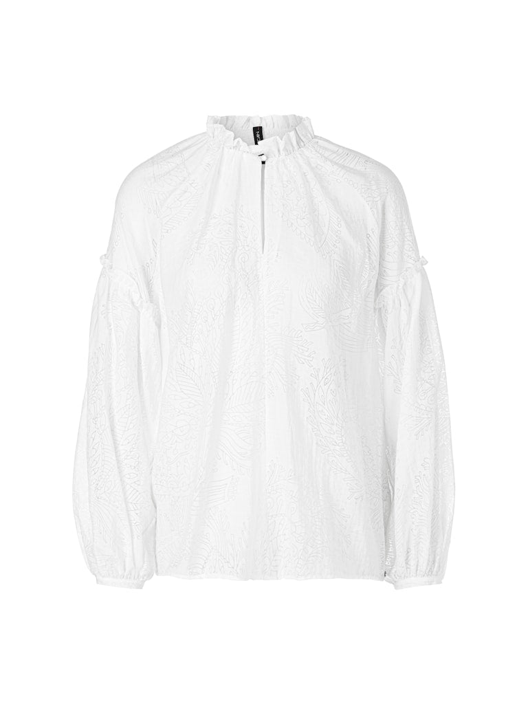 Viscose blouse in a transparent/opaque design