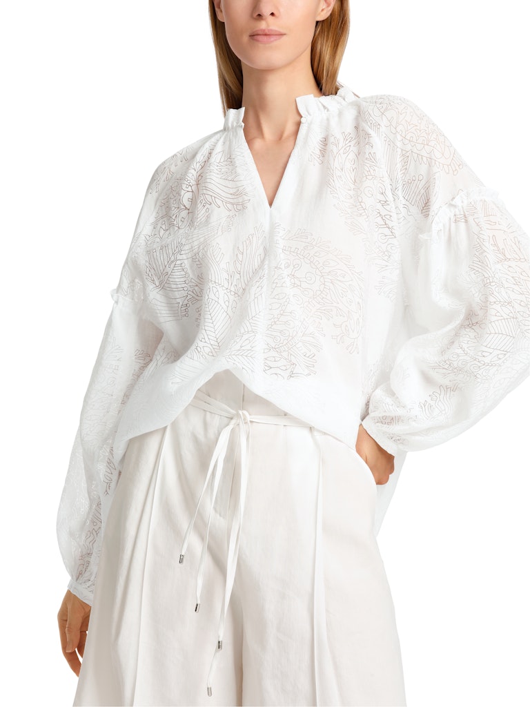 Viscose blouse in a transparent/opaque design