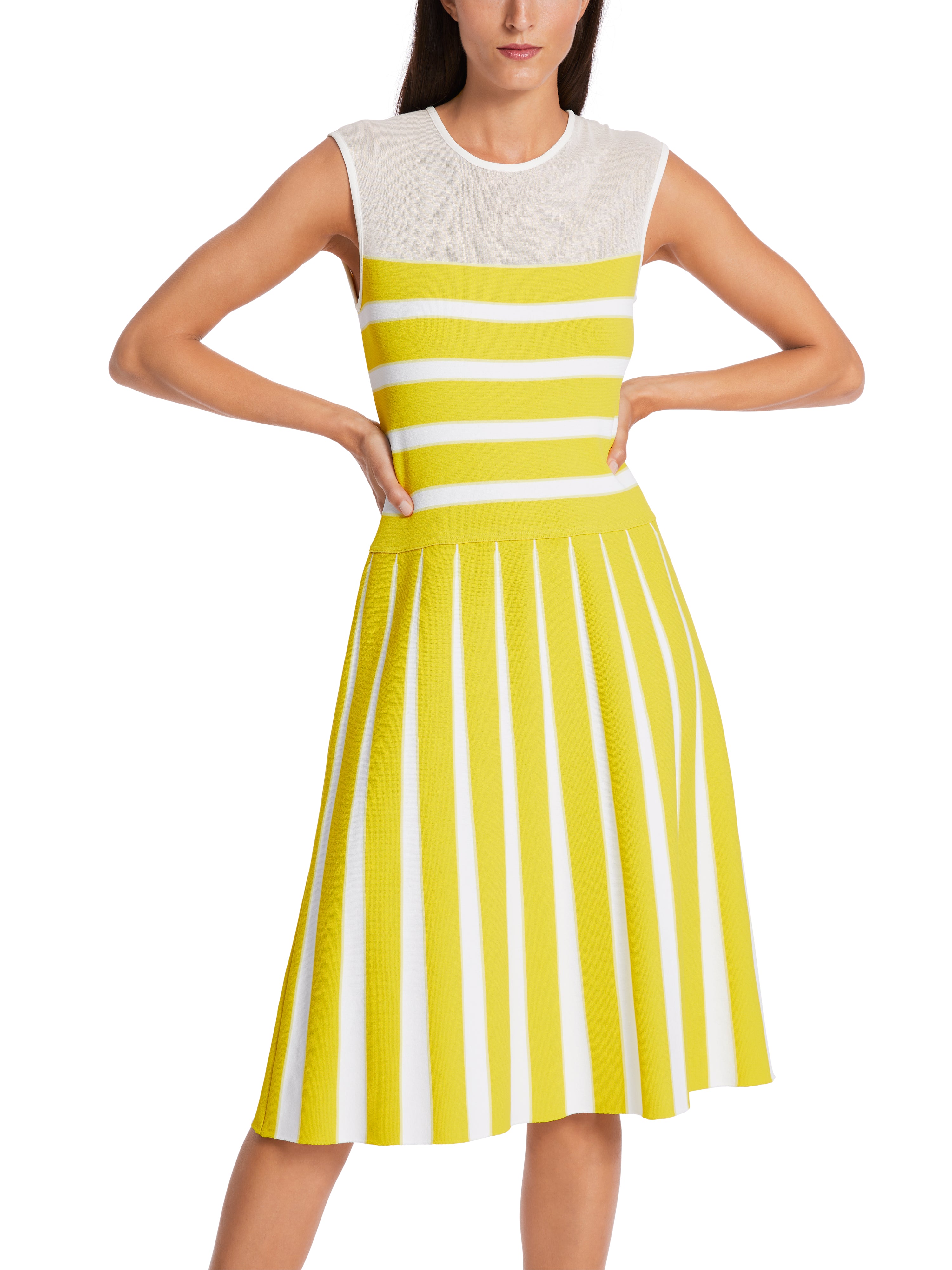 Marc Cain-Gestreiftes Kleid Knitted in Germany-Kleider & Röcke-Black-Deal-Outlet-by-ARCHIVIST