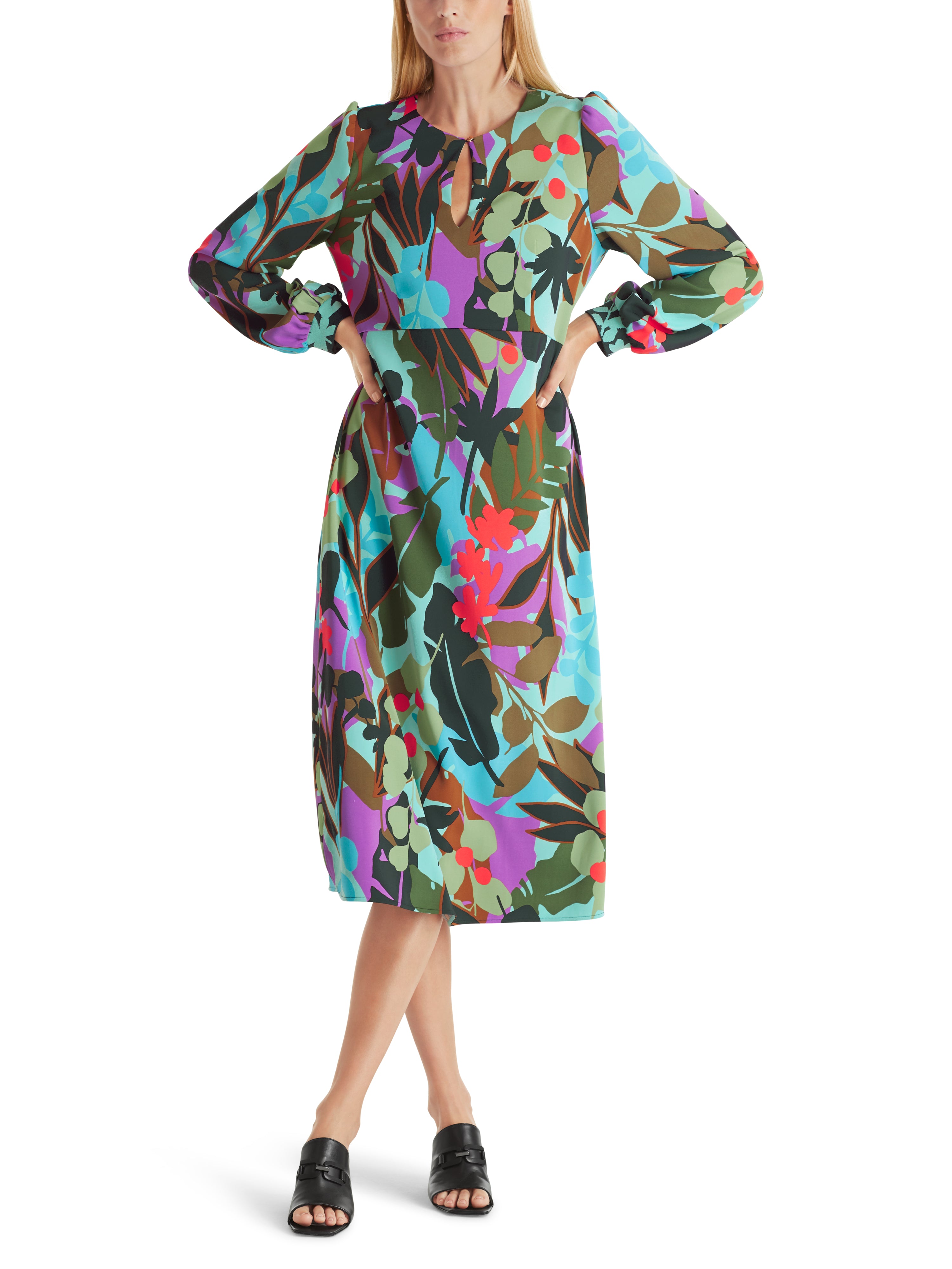 Marc Cain-Kleid im bunten Blatt-Dessin-Kleider & Röcke-Black-Deal-Outlet-by-ARCHIVIST