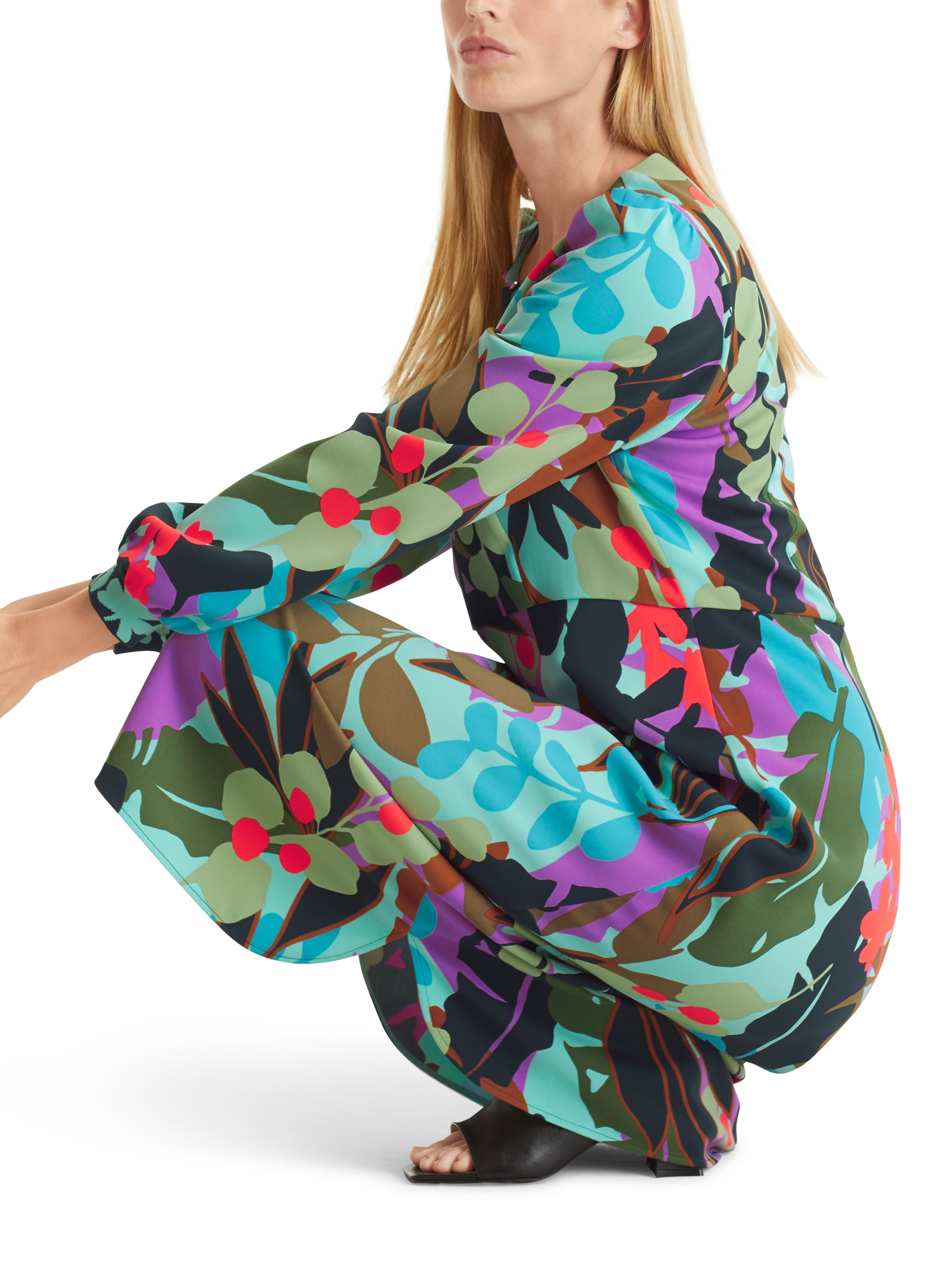 Marc Cain-Kleid im bunten Blatt-Dessin-Kleider & Röcke-Black-Deal-Outlet-by-ARCHIVIST