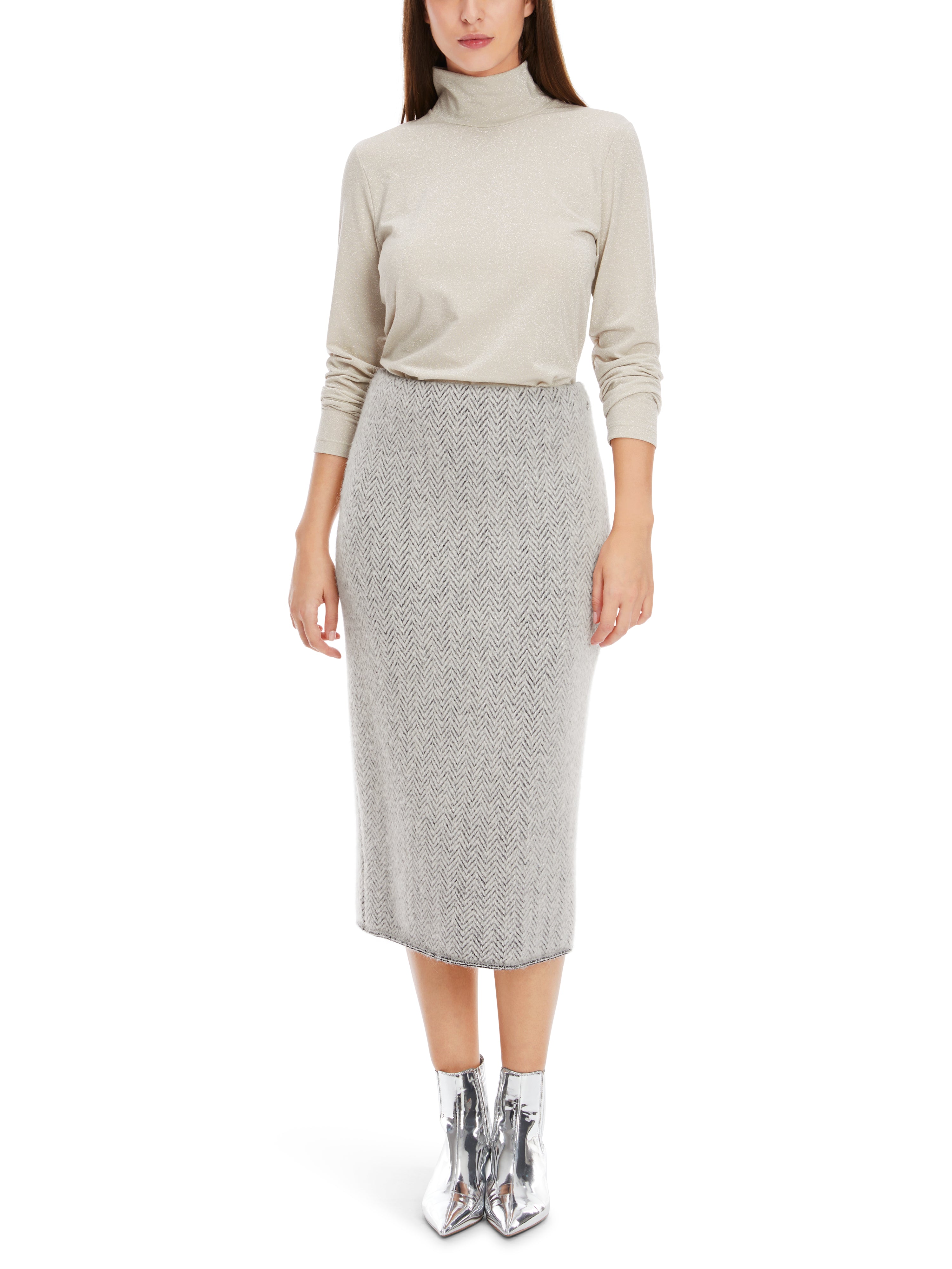 Marc Cain-Schmaler Midirock Knitted in Germany-Kleider & Röcke-Black-Deal-Outlet-by-ARCHIVIST