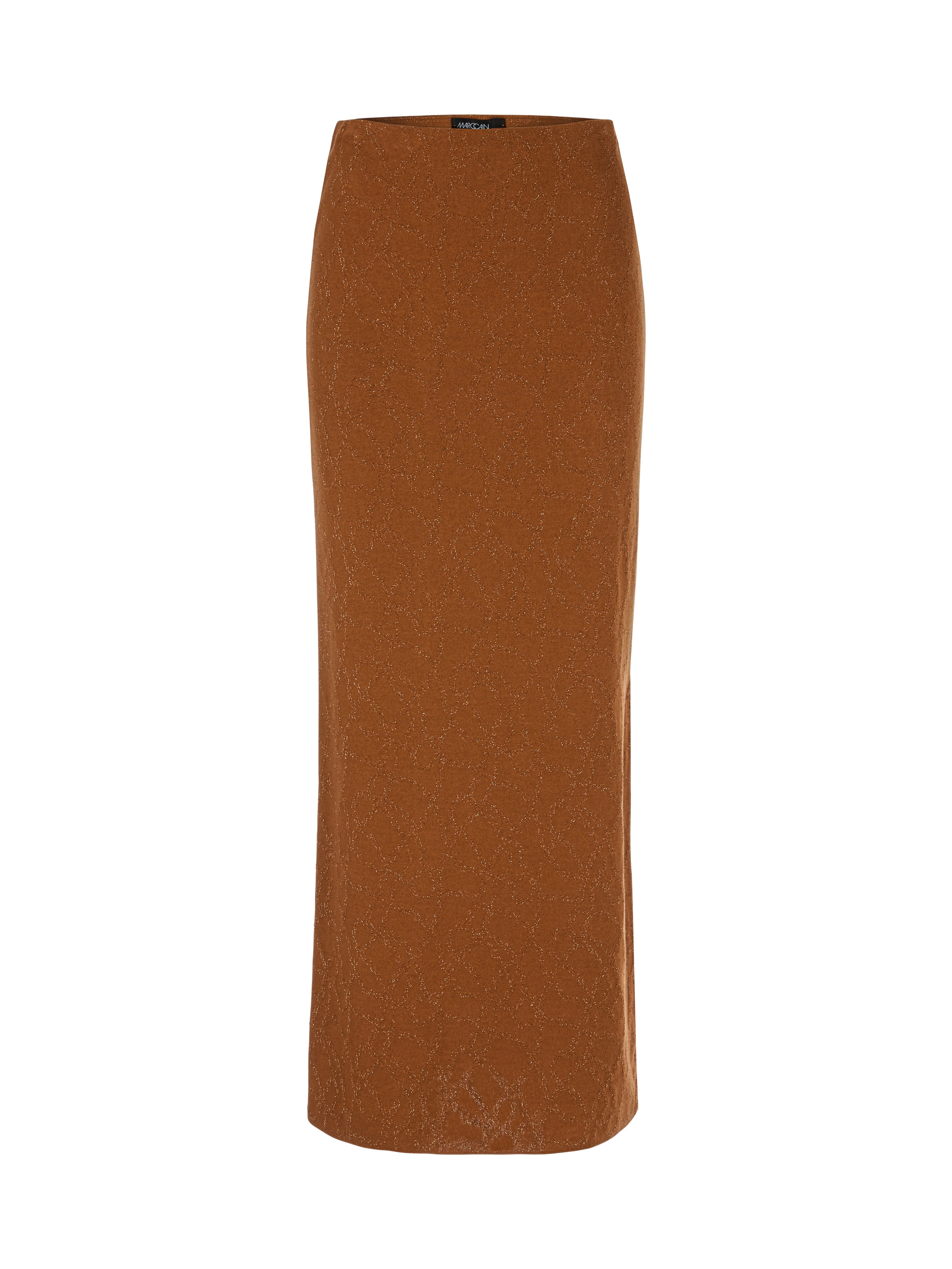 Marc Cain-Glänzender Maxirock "Rethink Together"-Kleider & Röcke-Black-Deal-Outlet-by-ARCHIVIST