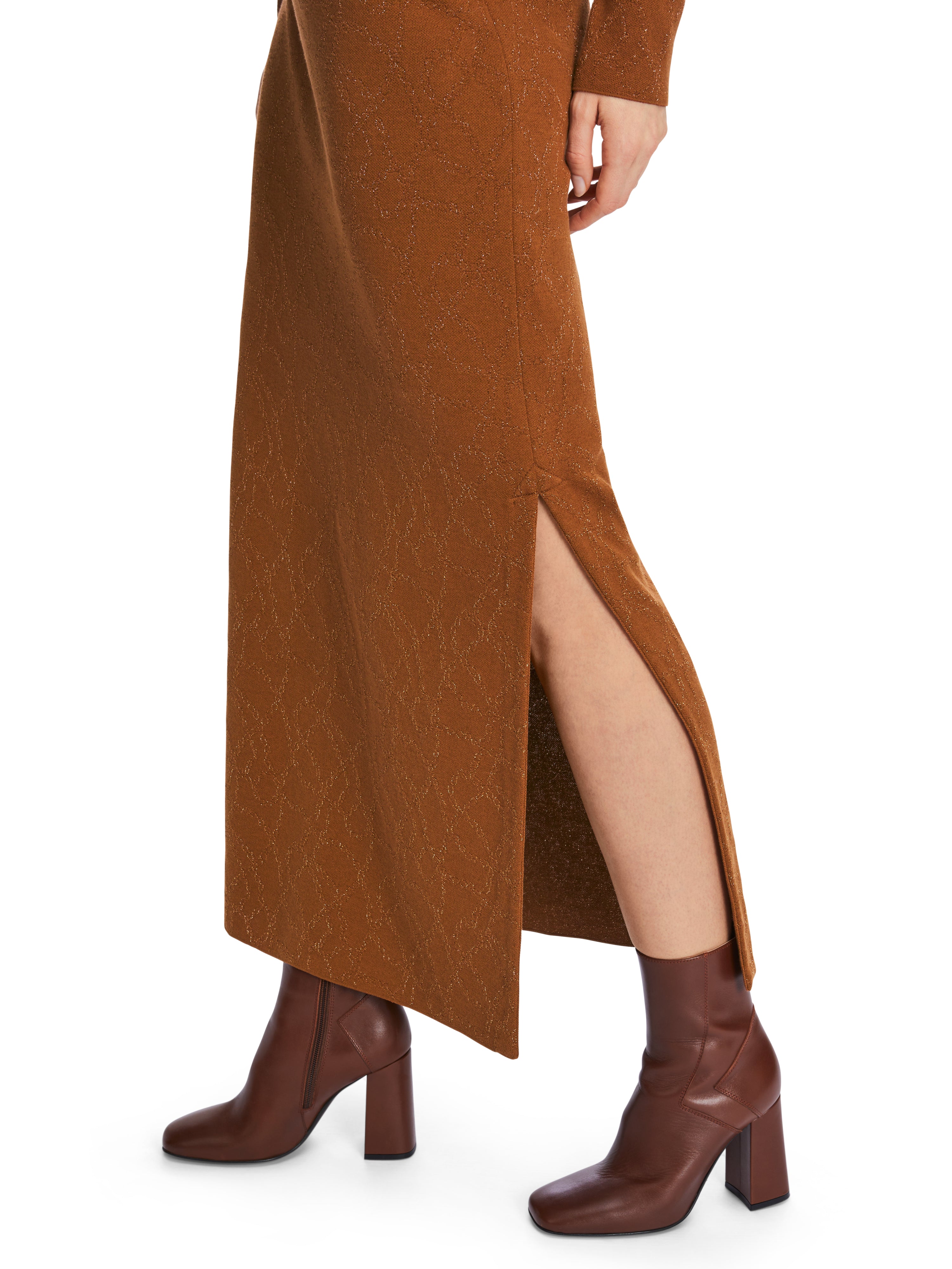 Marc Cain-Glänzender Maxirock "Rethink Together"-Kleider & Röcke-Black-Deal-Outlet-by-ARCHIVIST