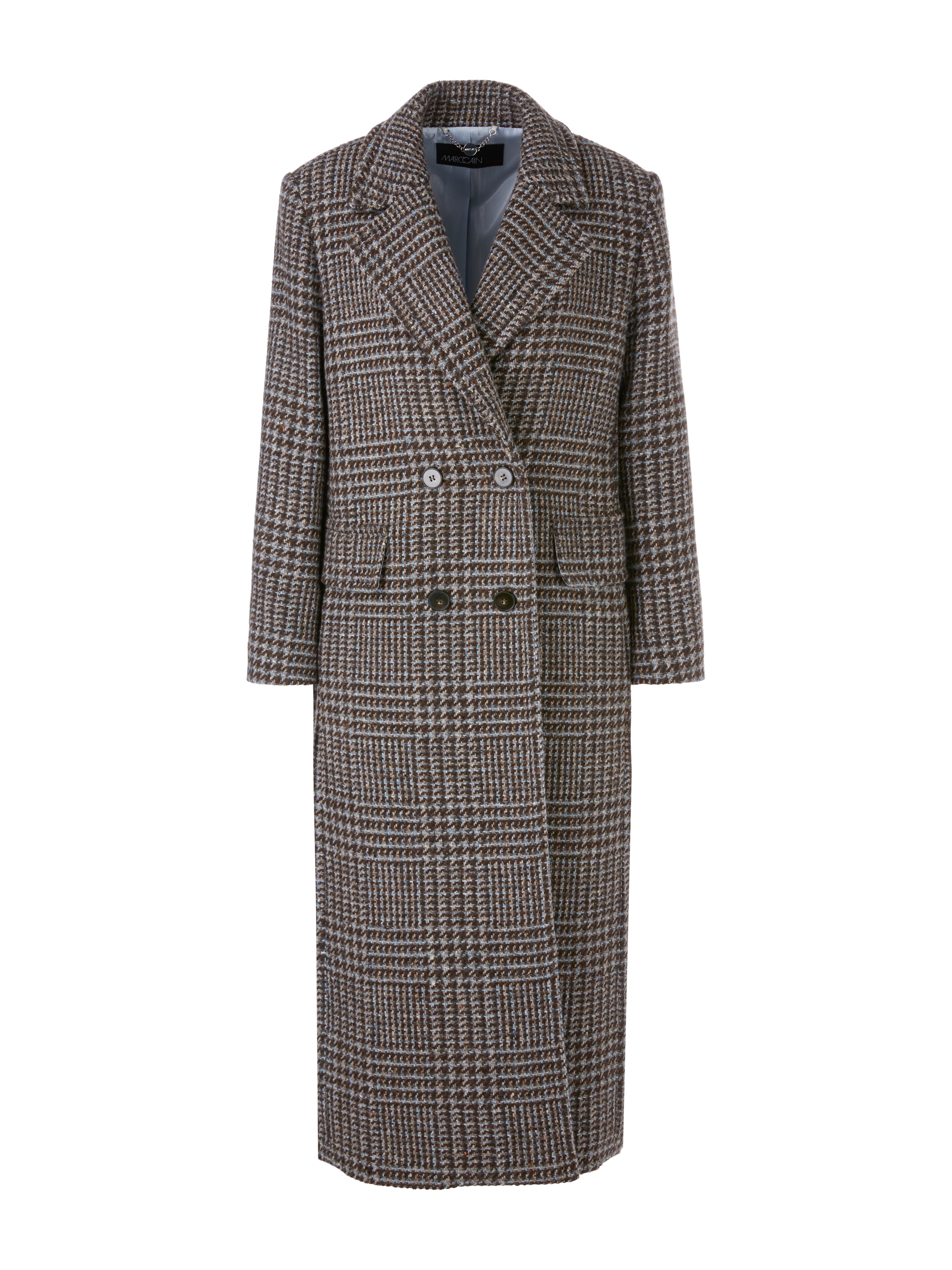 Marc Cain-Langer Blazer-Mantel in Vintage-Karo-Jacken & Mäntel-Black-Deal-Outlet-by-ARCHIVIST