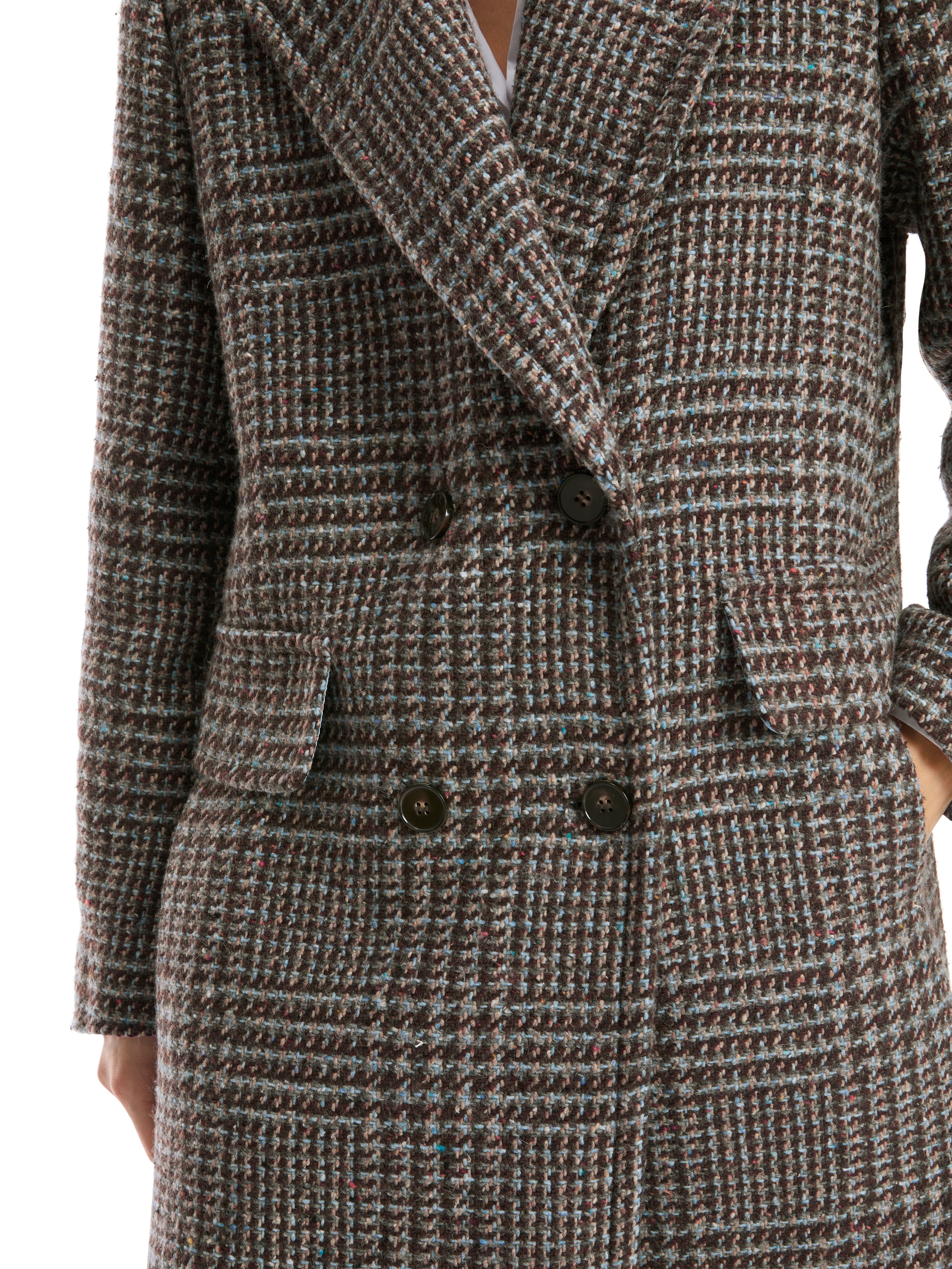 Marc Cain-Langer Blazer-Mantel in Vintage-Karo-Jacken & Mäntel-Black-Deal-Outlet-by-ARCHIVIST