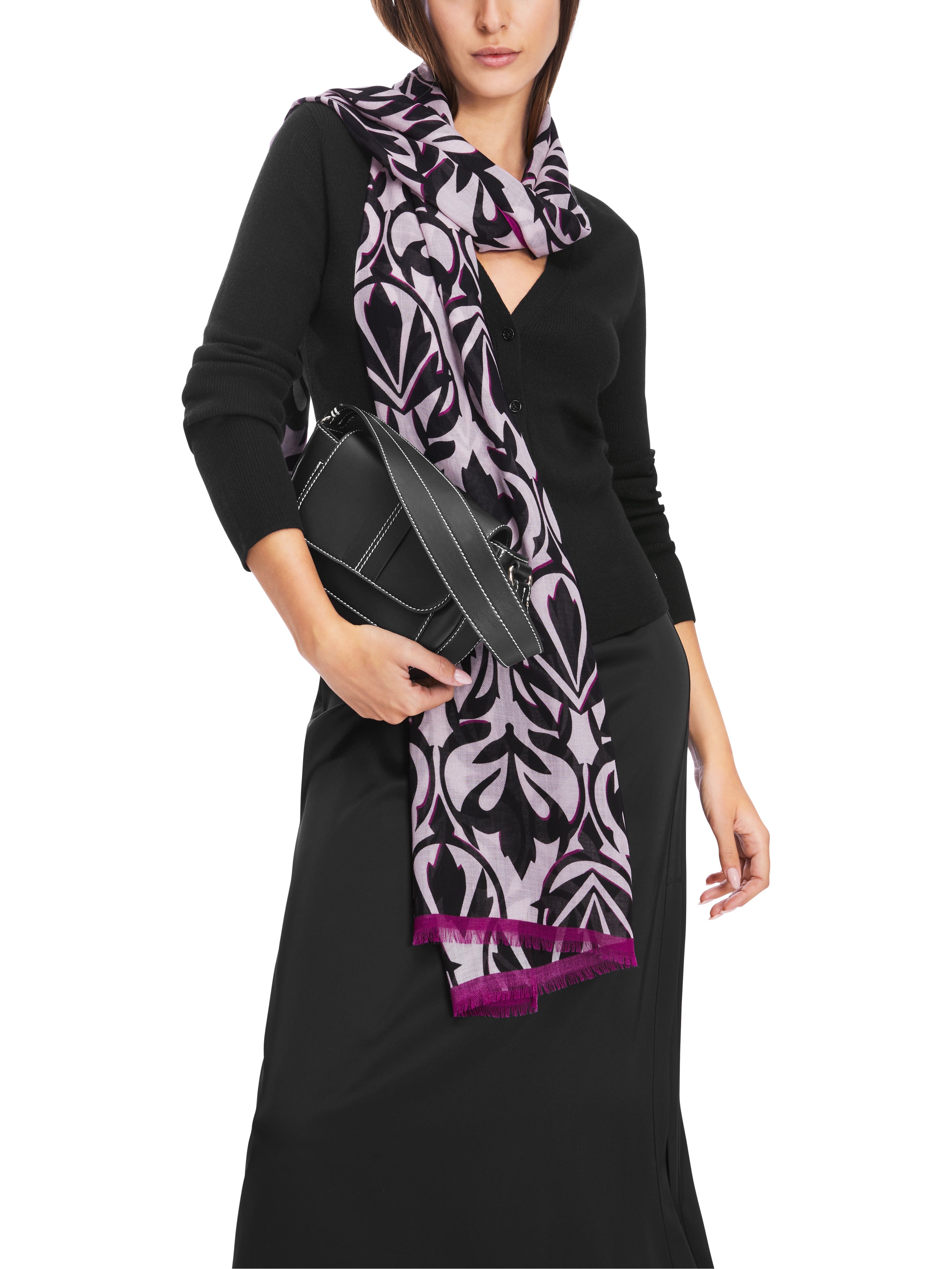 Marc Cain-V-Neck Cardigan "Rethink Together"-Strick & Pullover-Black-Deal-Outlet-by-ARCHIVIST