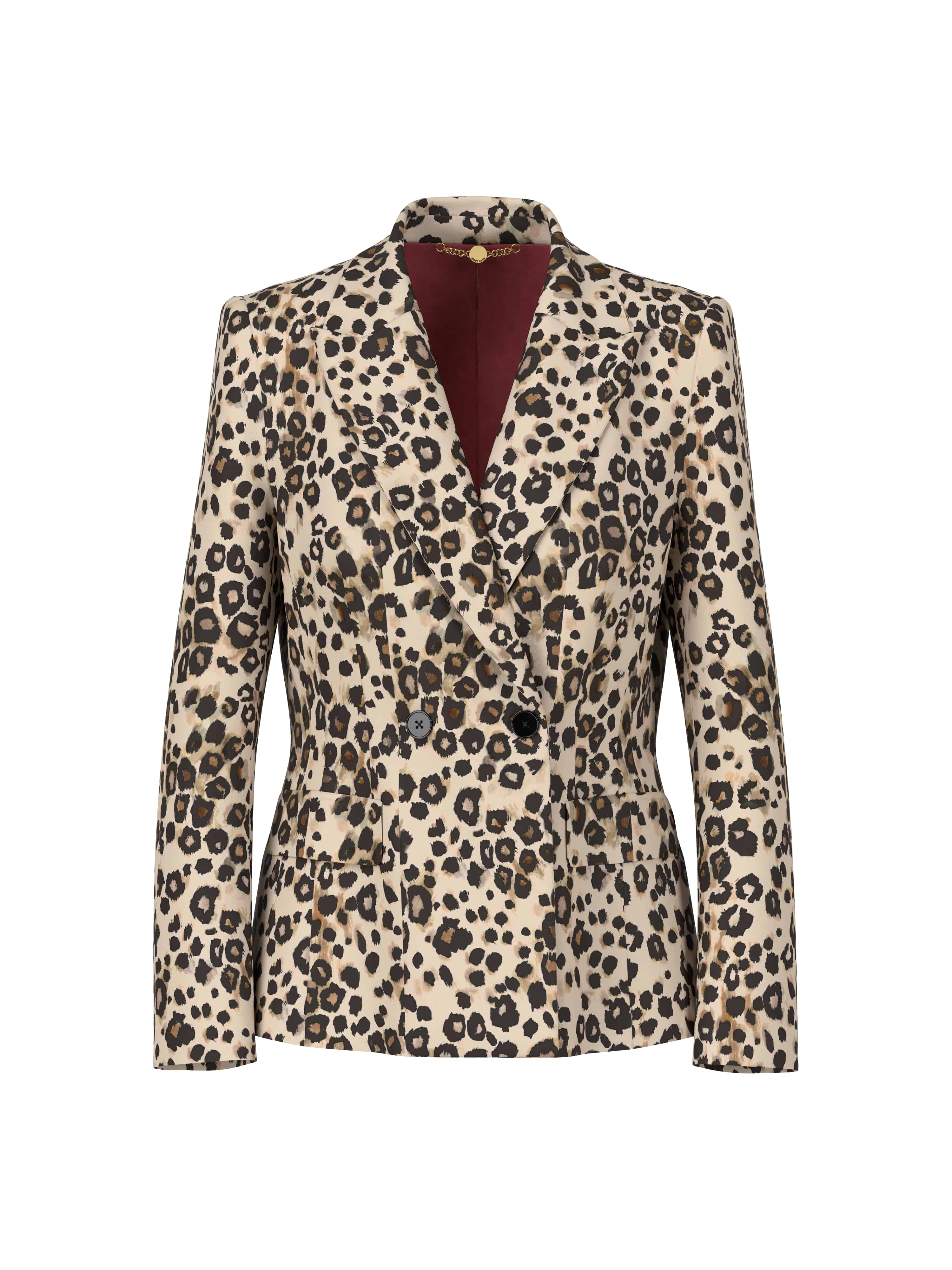 Leo-Print Blazer aus Scuba-Jersey
