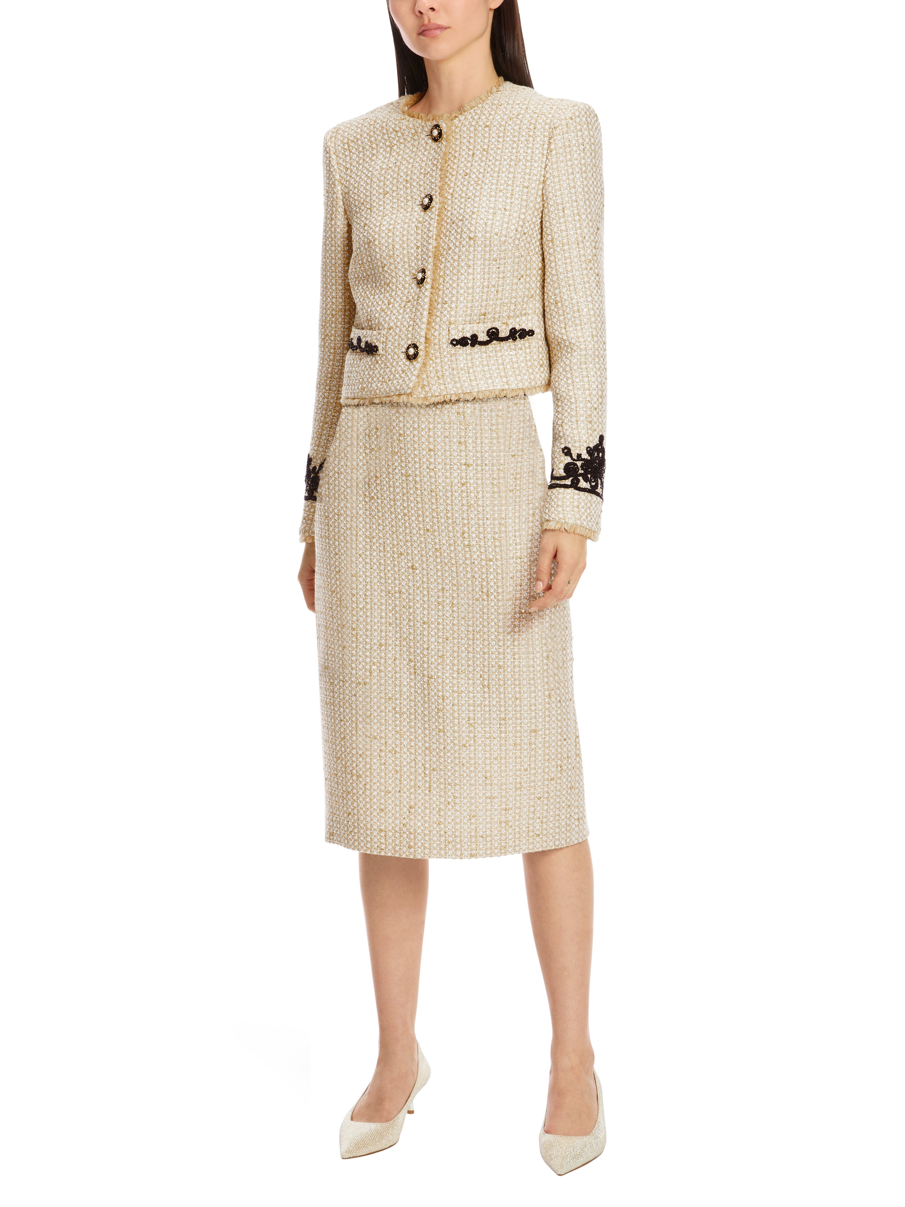 Marc Cain-Blazer mit edler Stickerei-Jacken & Mäntel-Black-Deal-Outlet-by-ARCHIVIST