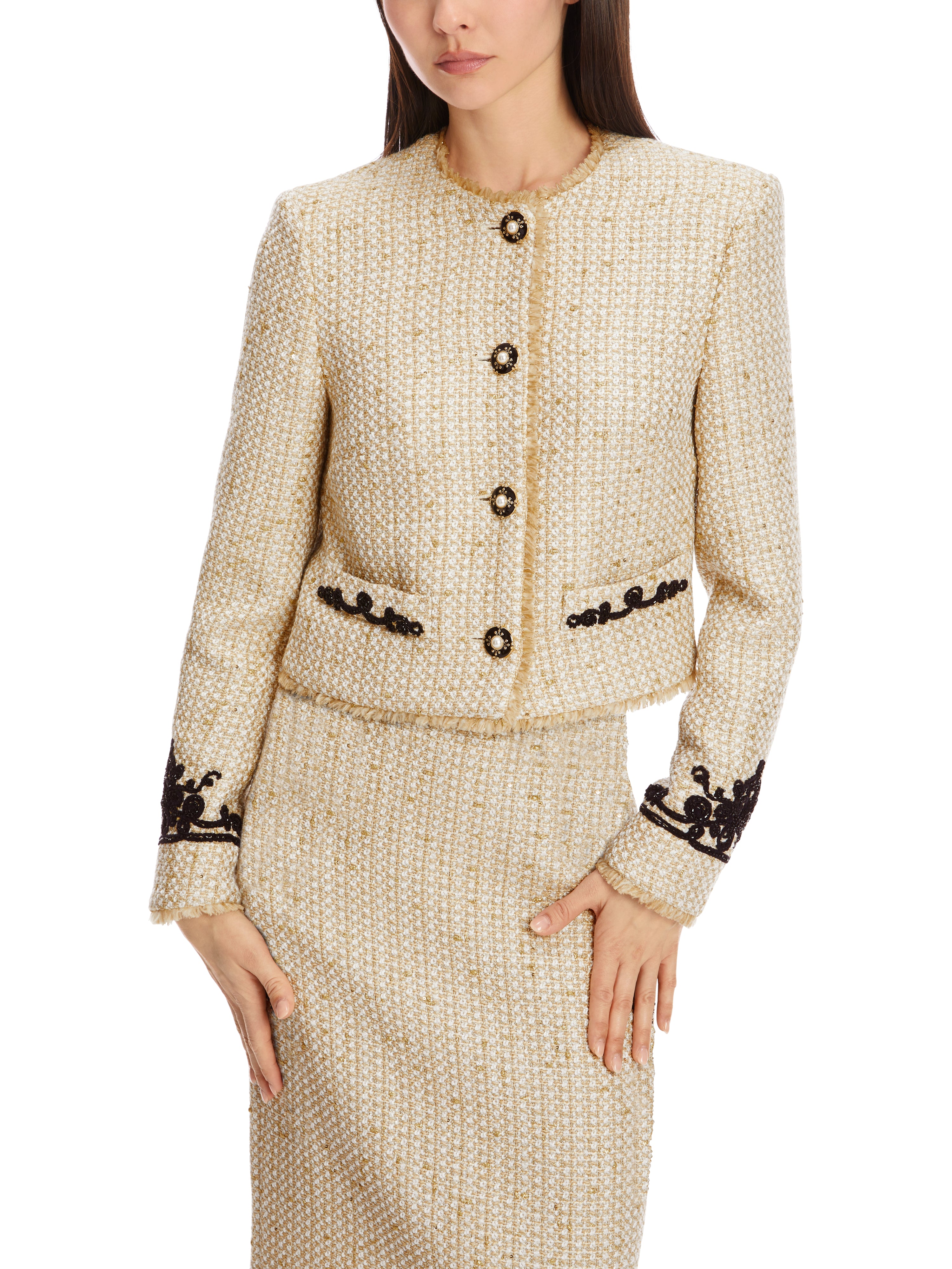 Marc Cain-Blazer mit edler Stickerei-Jacken & Mäntel-Black-Deal-Outlet-by-ARCHIVIST