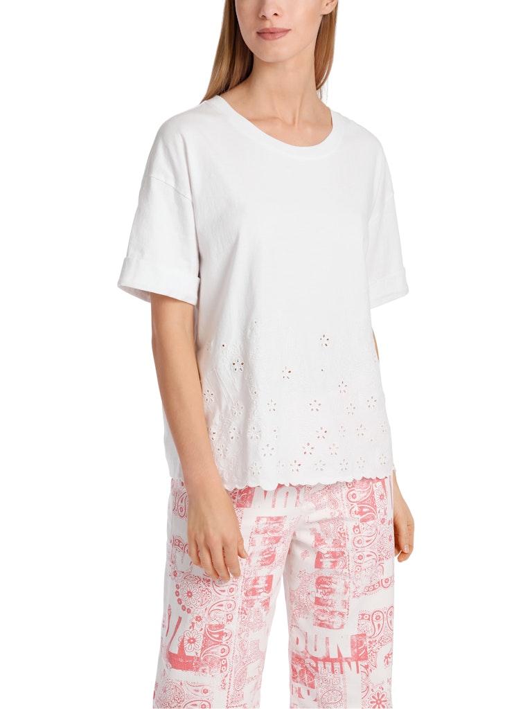 Marc Cain-T-Shirt mit Lochstickerei-Shirts-Black-Deal-Outlet-by-ARCHIVIST