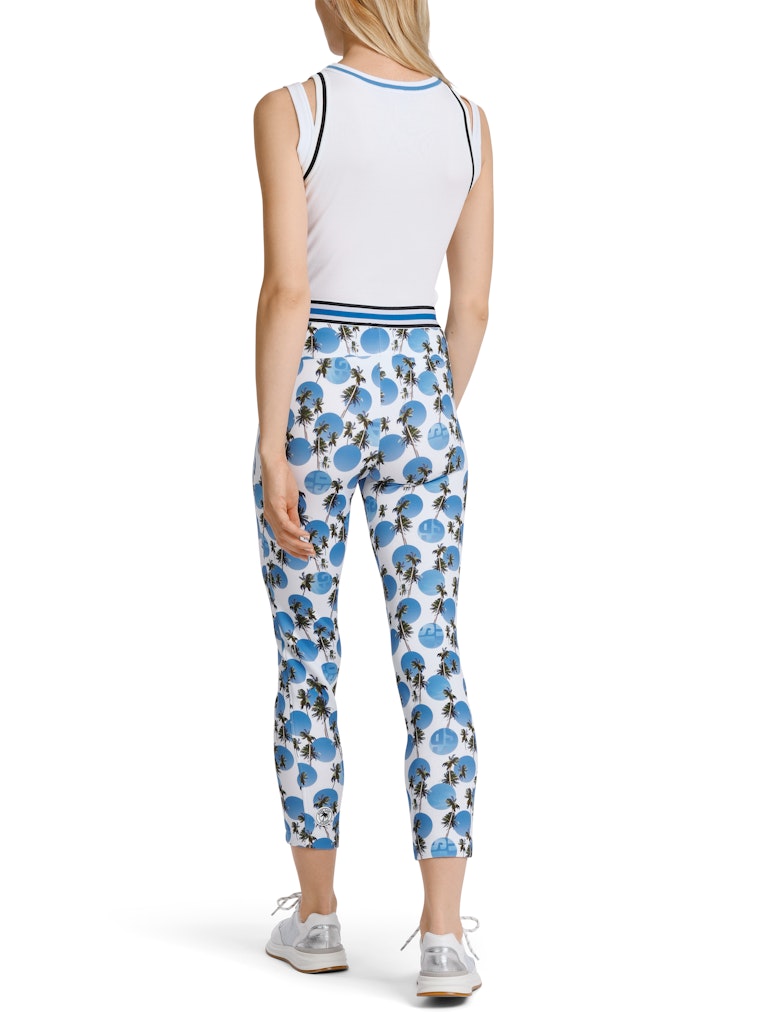 Top with palm tree appliqué