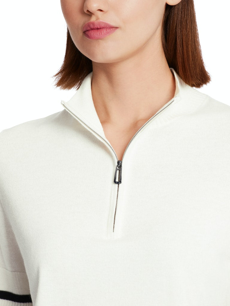 Sweater mit Zipp "Rethink Together"