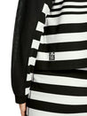 Marc Cain-Gestreifter Cardigan "Rethink Together"-Strick & Pullover-Black-Deal-Outlet-by-ARCHIVIST