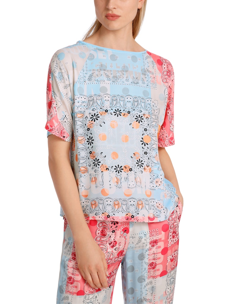 Bedruckte Bluse "Rethink Together"