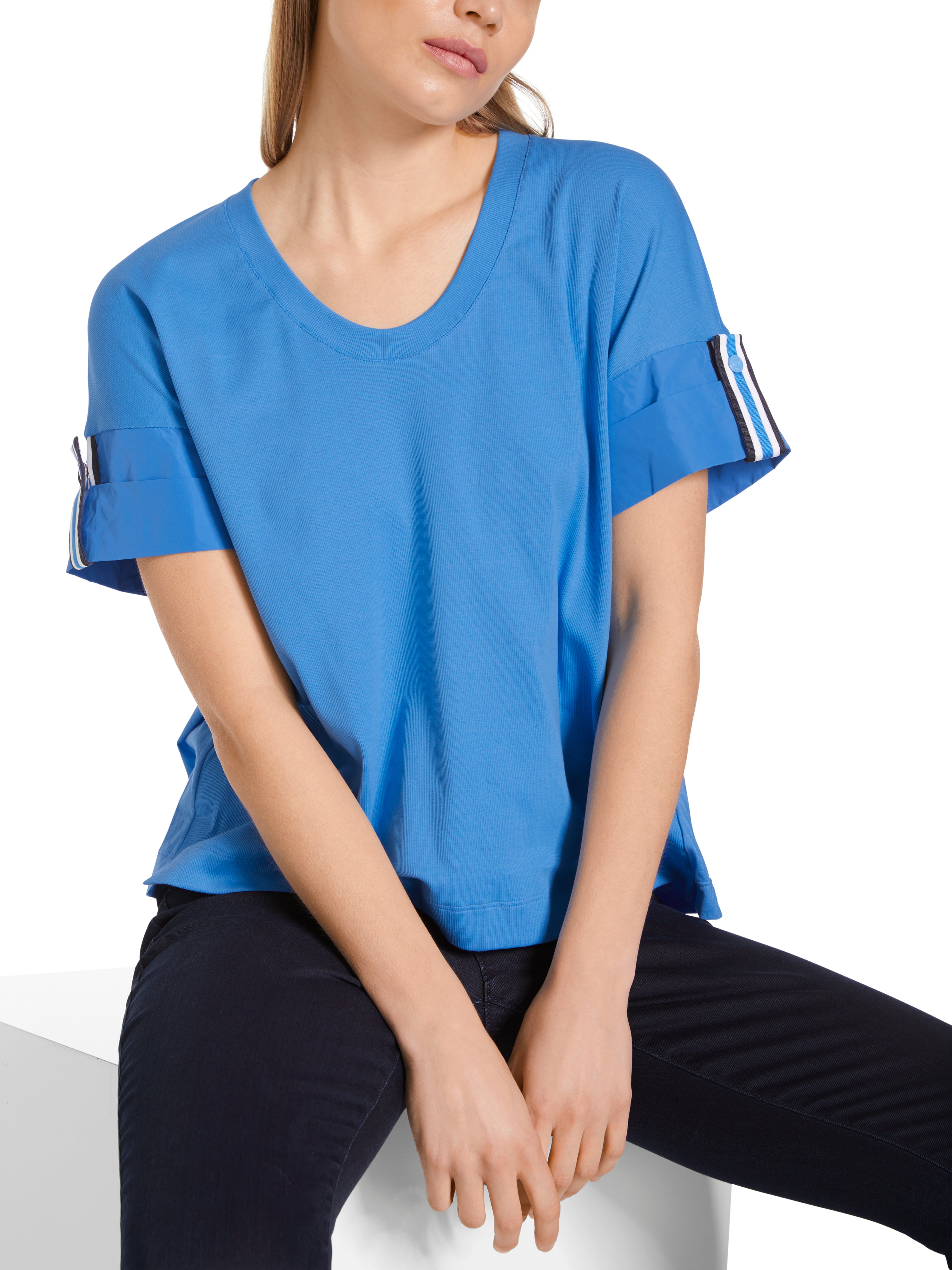 Marc Cain-T-Shirt im Materialmix-Shirts-Black-Deal-Outlet-by-ARCHIVIST