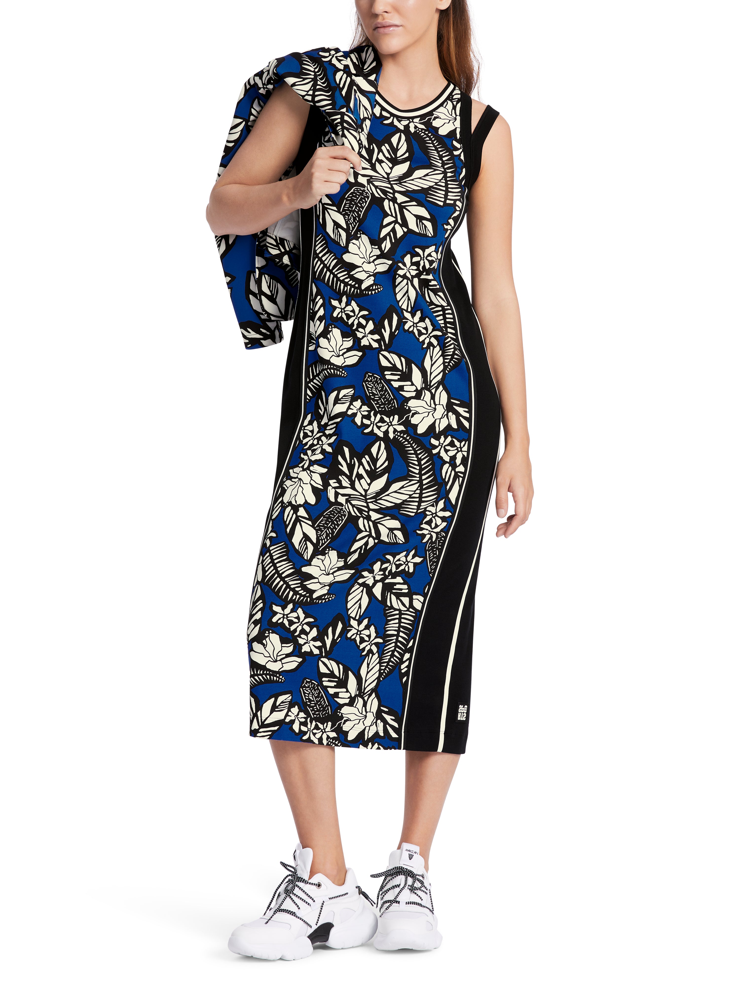 Langes Kleid aus Baumwollripp