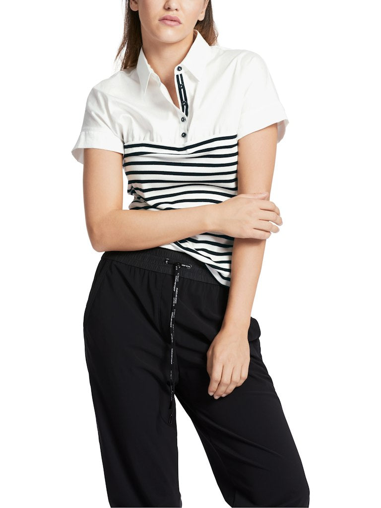 Bluse im Materialmix