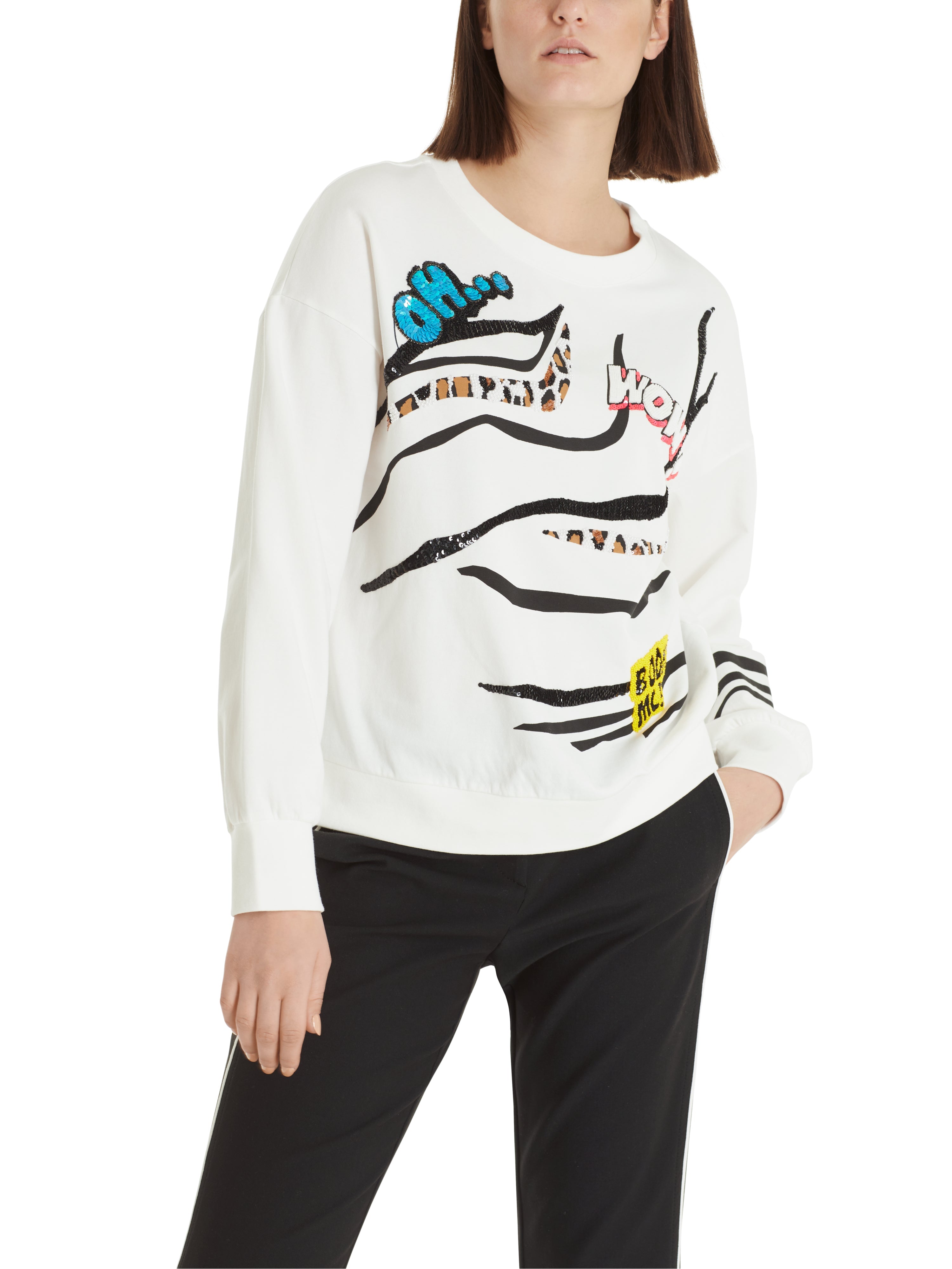 Sweatshirt mit Paillettenverzierung