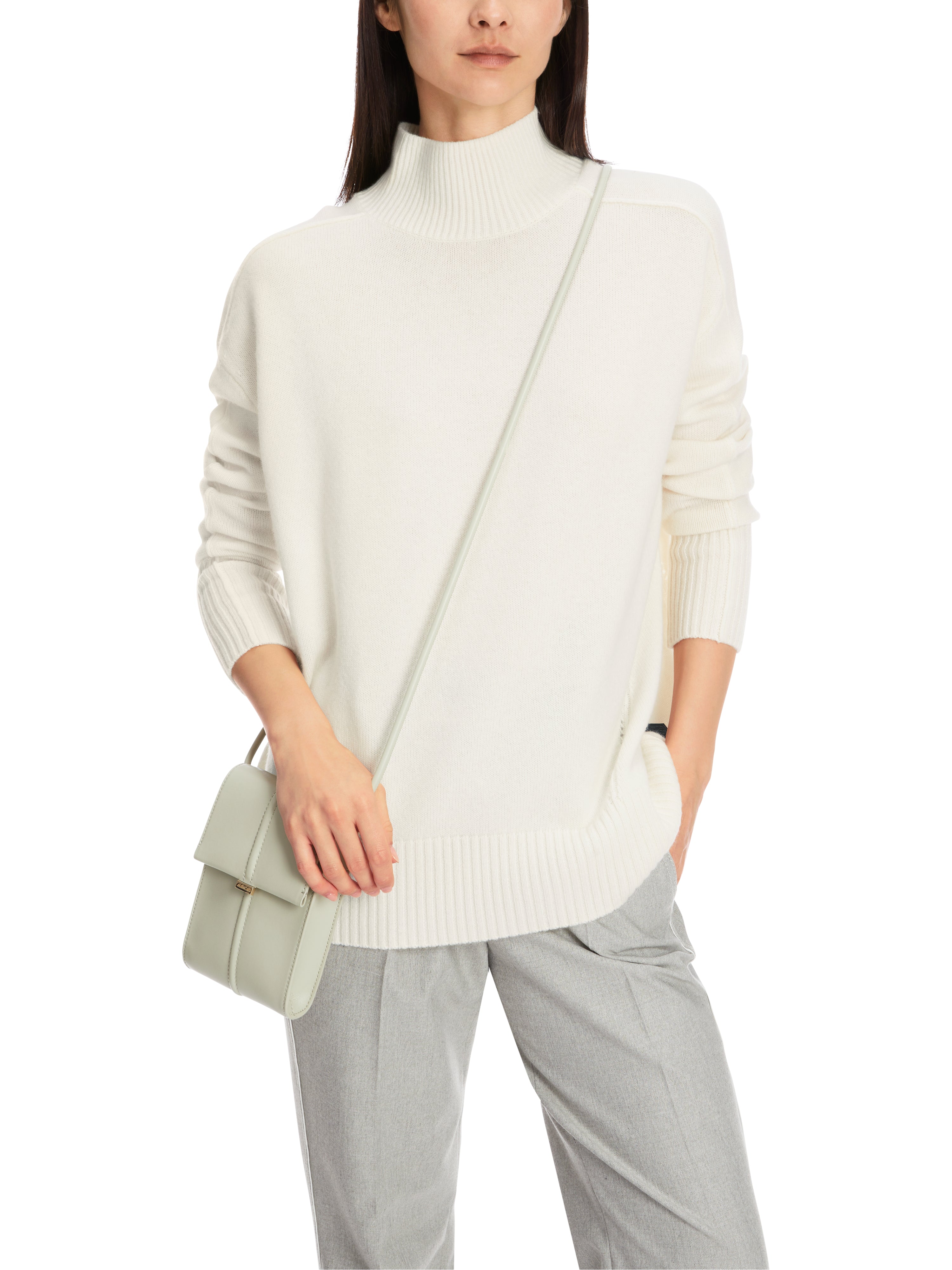 Marc Cain-Mock-Neck-Pullover "Rethink Together"-Strick & Pullover-Black-Deal-Outlet-by-ARCHIVIST