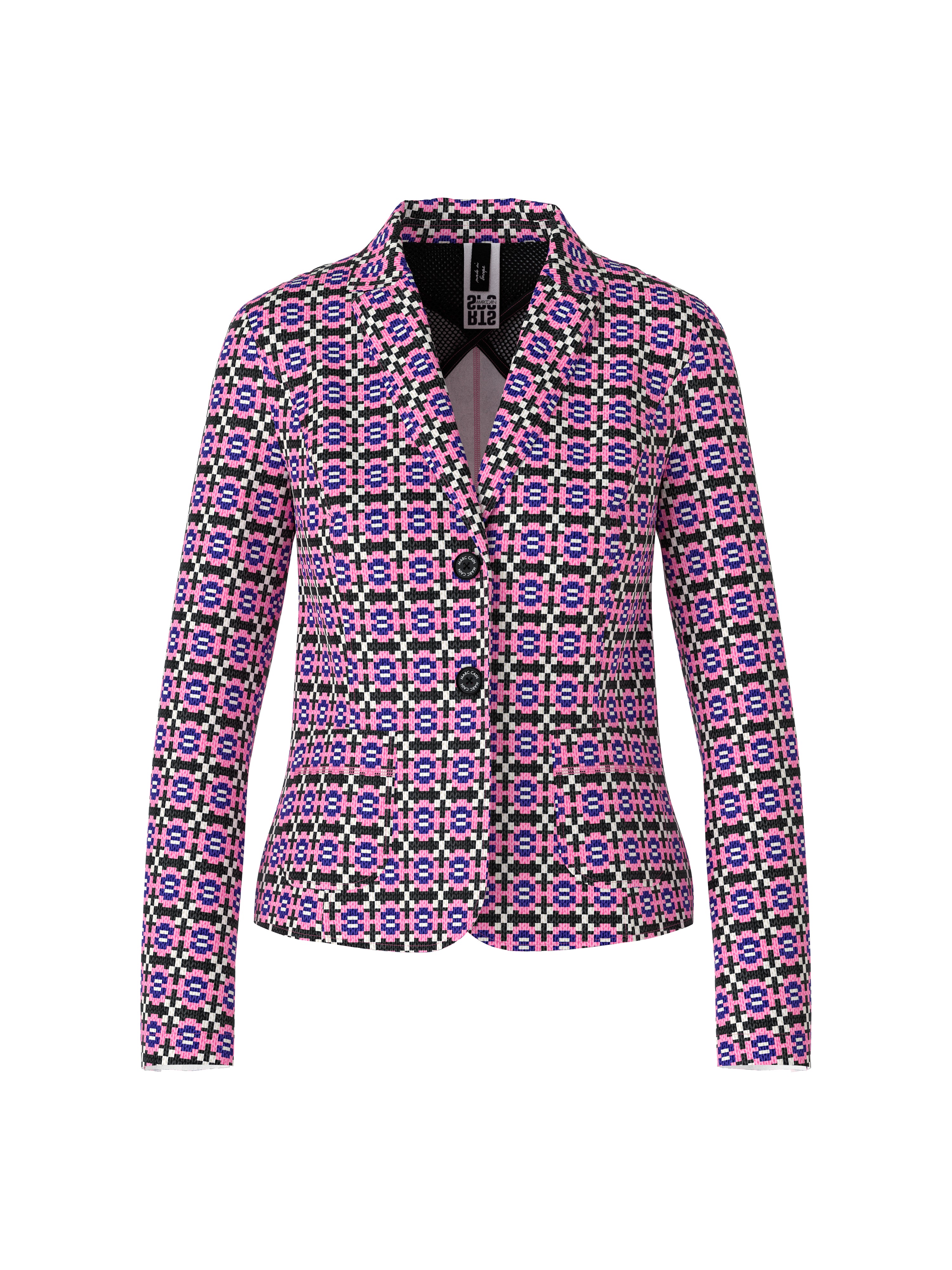 Marc Cain-Scuba-Jersey-Blazer im Knitjag-Dessin-Jacken & Mäntel-Black-Deal-Outlet-by-ARCHIVIST