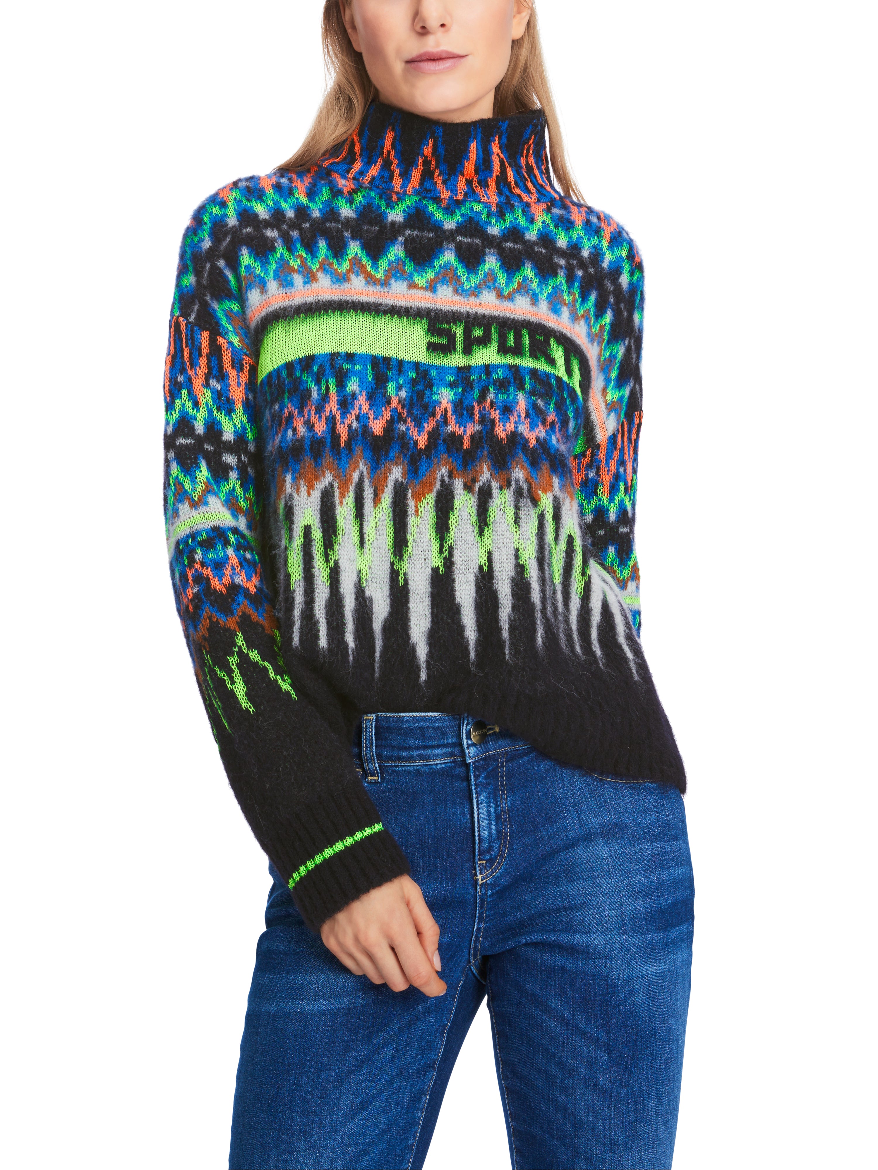 Marc Cain-Jacquard-Sweater Knitted in Germany-Strick & Pullover-Black-Deal-Outlet-by-ARCHIVIST