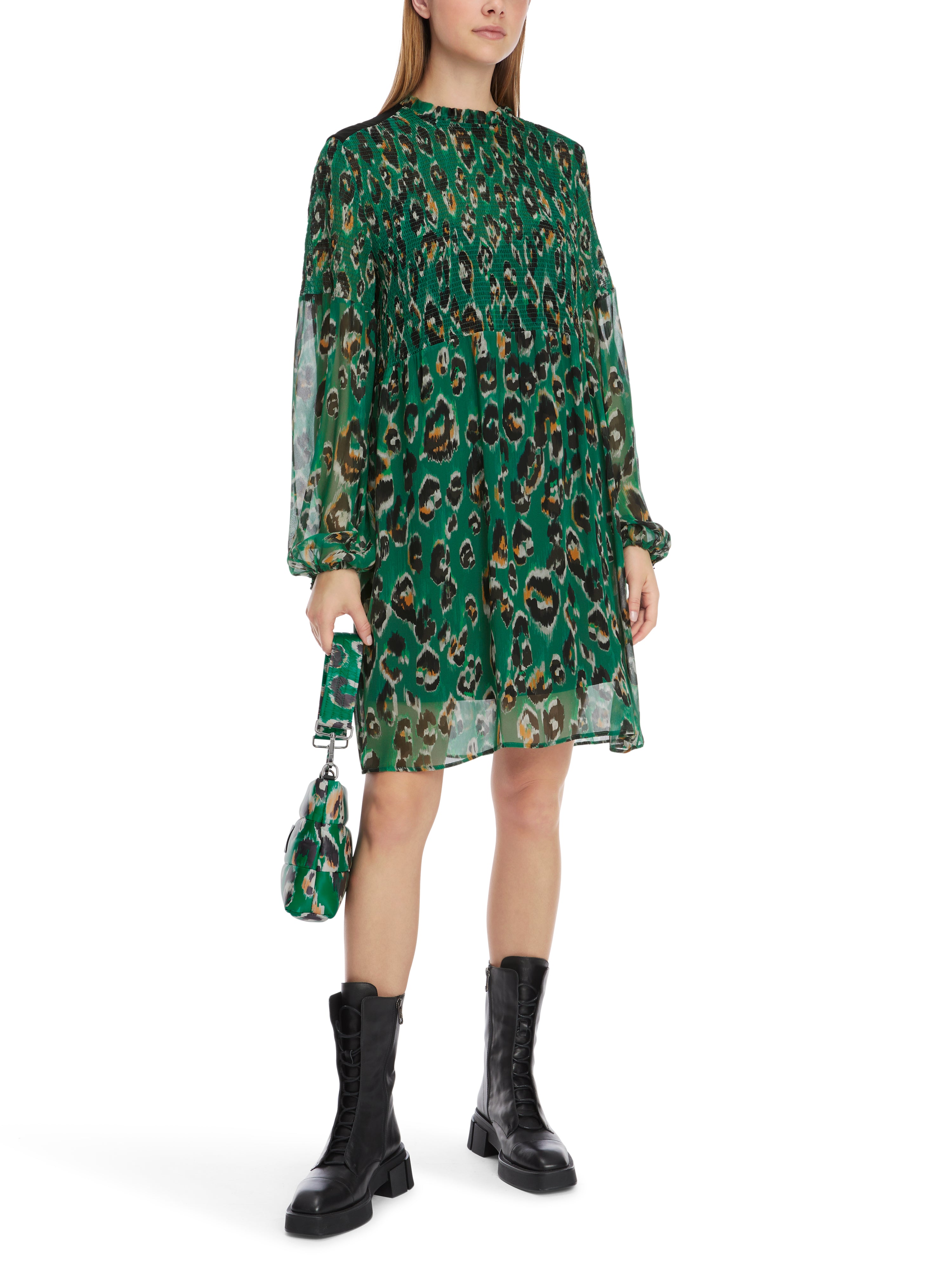 Marc Cain-Gesmoktes Greo-Print-Kleid-Kleider & Röcke-Black-Deal-Outlet-by-ARCHIVIST