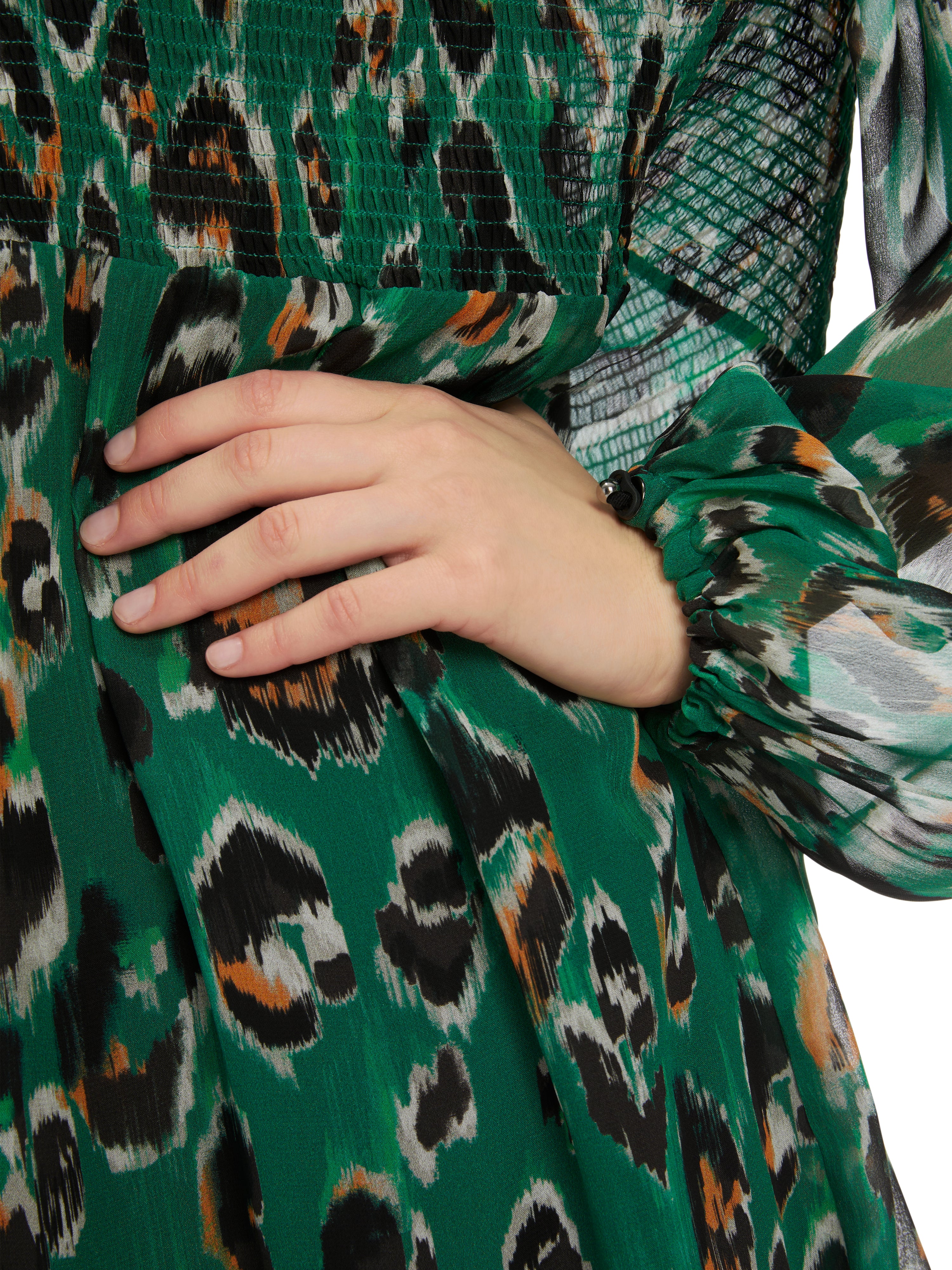 Marc Cain-Gesmoktes Greo-Print-Kleid-Kleider & Röcke-Black-Deal-Outlet-by-ARCHIVIST