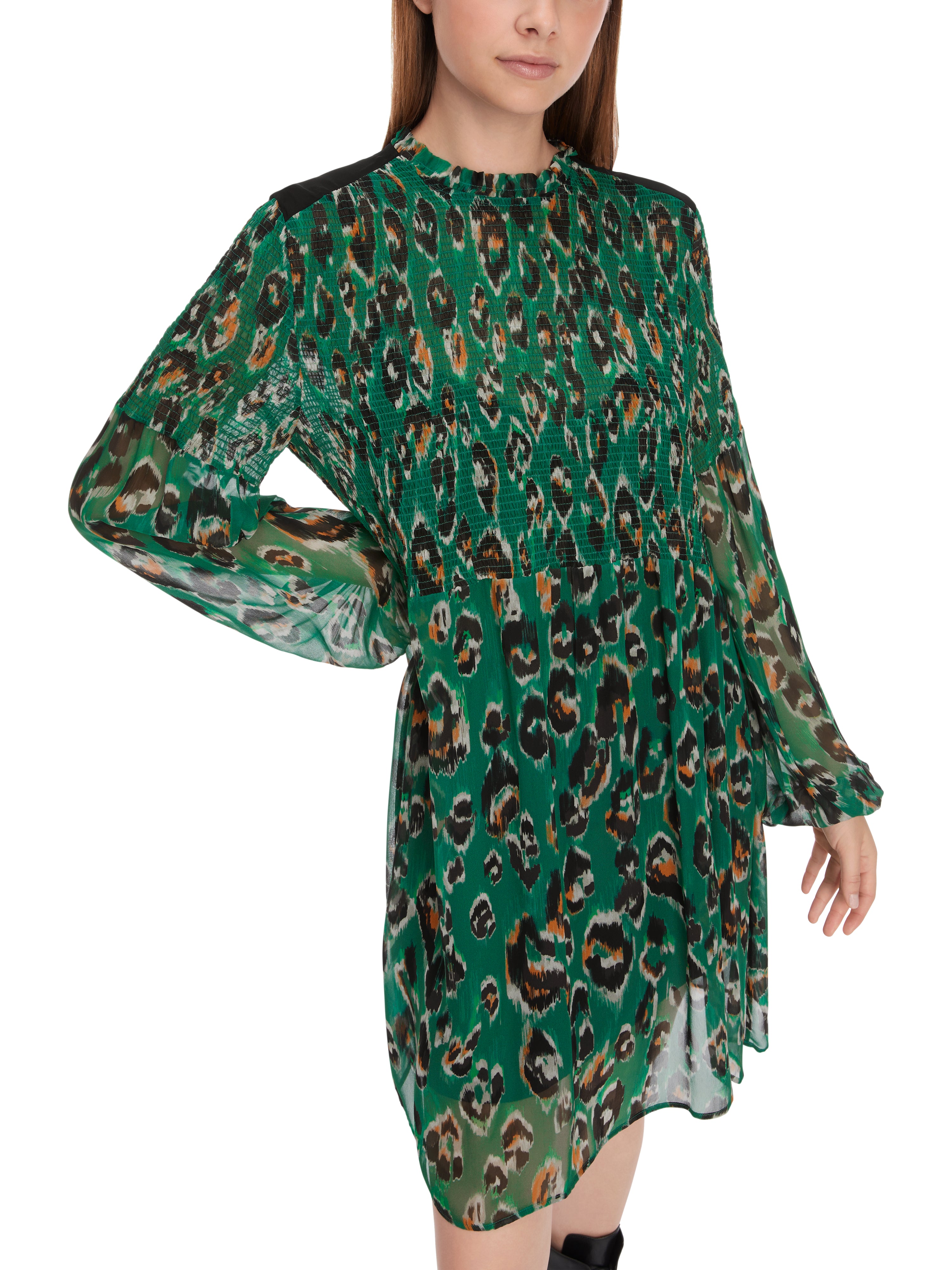 Marc Cain-Gesmoktes Greo-Print-Kleid-Kleider & Röcke-Black-Deal-Outlet-by-ARCHIVIST