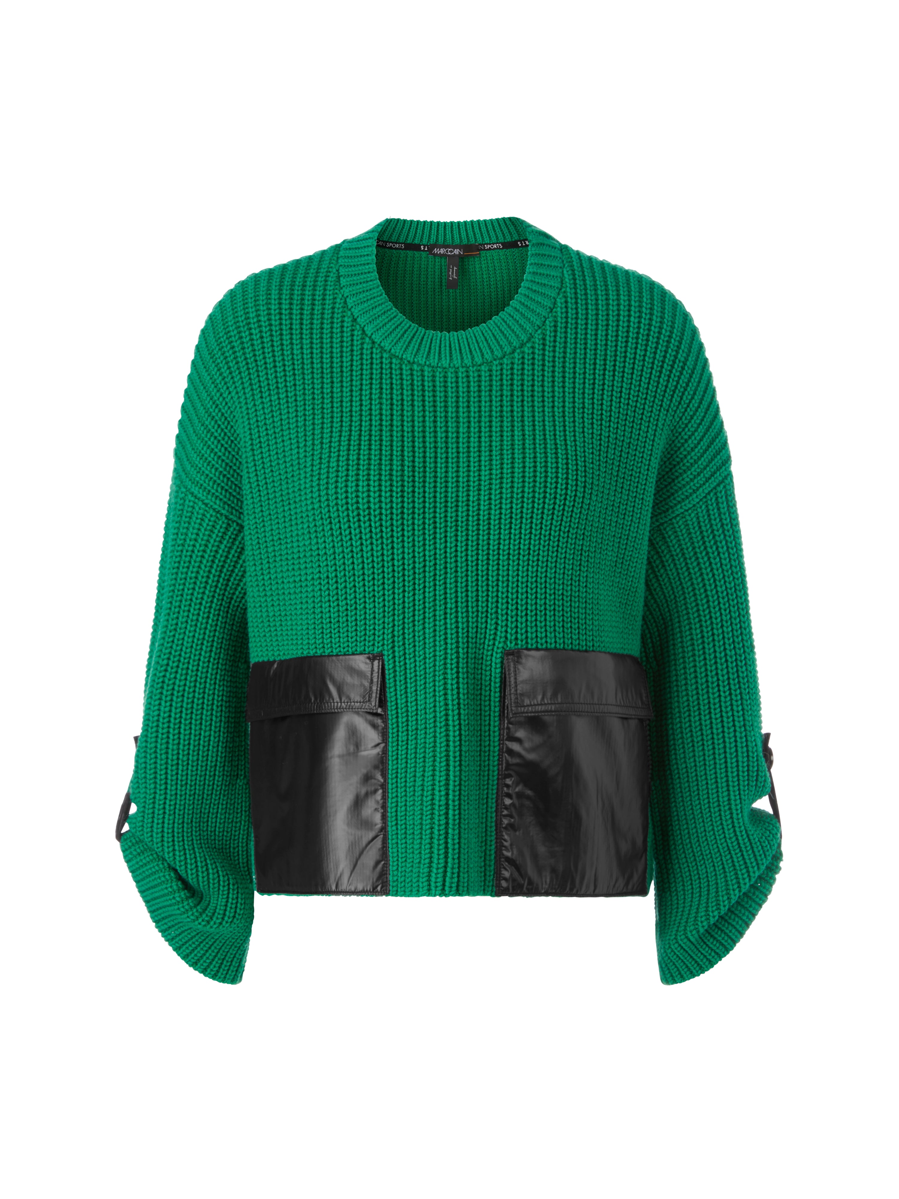 Marc Cain-Shiny Patches Sweater Knitted in Germany-Strick & Pullover-Black-Deal-Outlet-by-ARCHIVIST