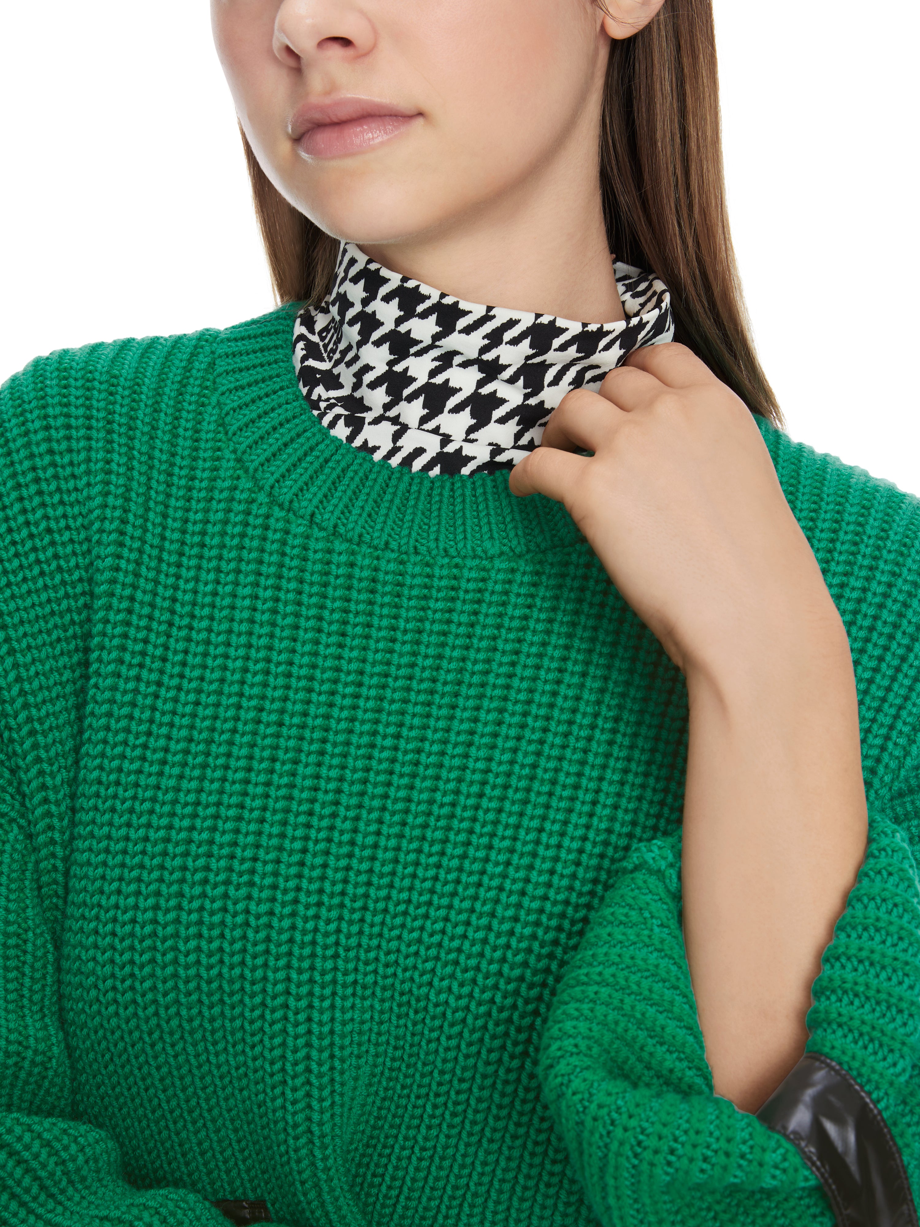 Marc Cain-Shiny Patches Sweater Knitted in Germany-Strick & Pullover-Black-Deal-Outlet-by-ARCHIVIST