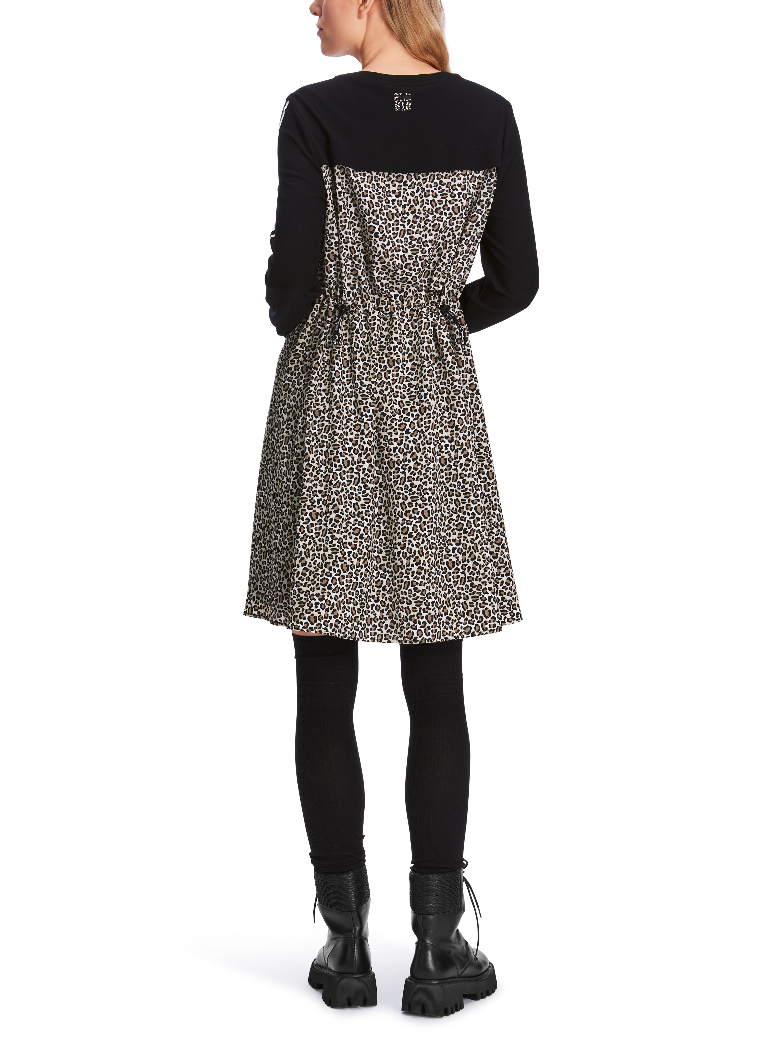 Marc Cain-Kleid in Materialmix "Rethink Together"-Kleider & Röcke-Black-Deal-Outlet-by-ARCHIVIST