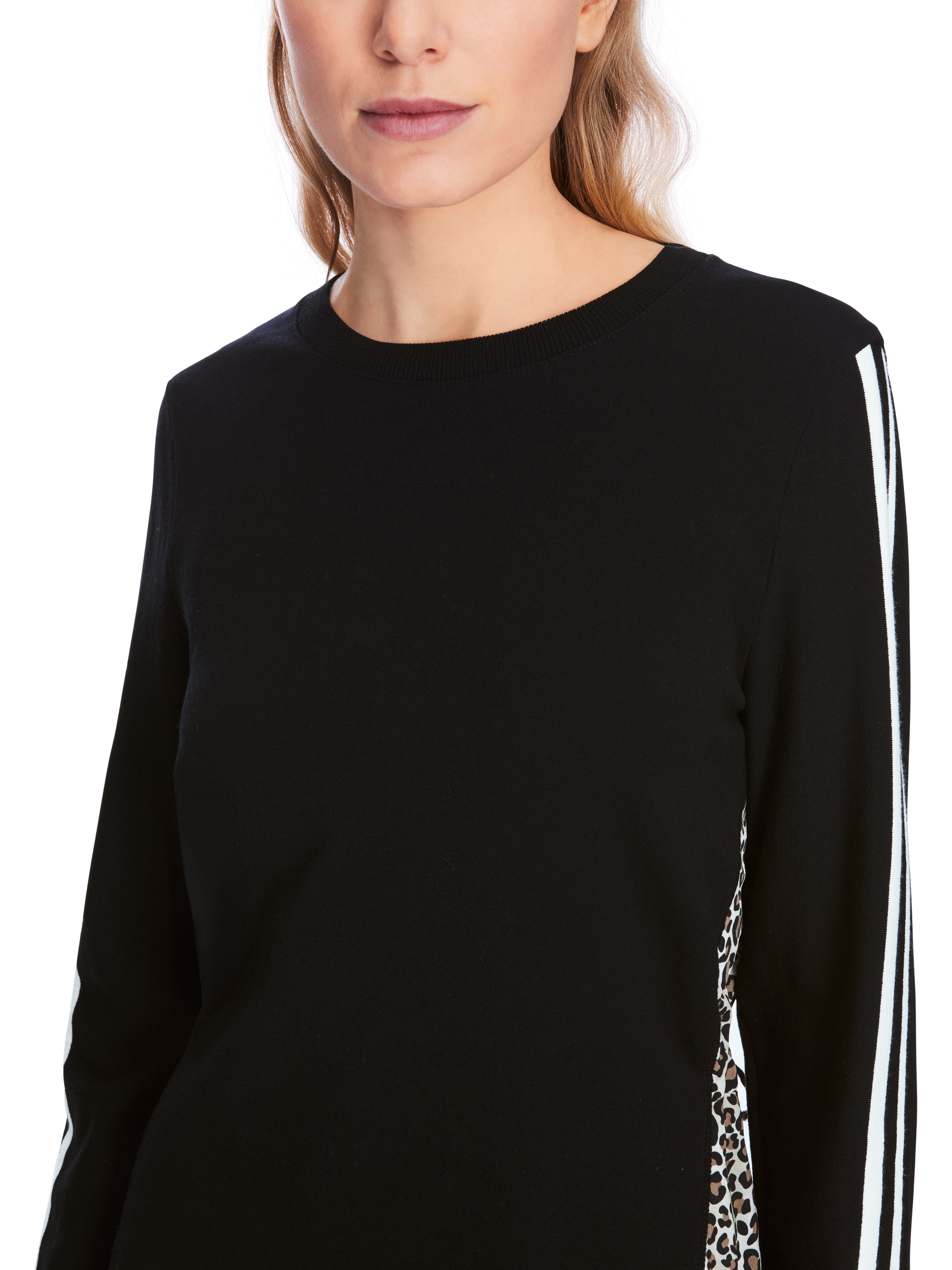 Marc Cain-Kleid in Materialmix "Rethink Together"-Kleider & Röcke-Black-Deal-Outlet-by-ARCHIVIST