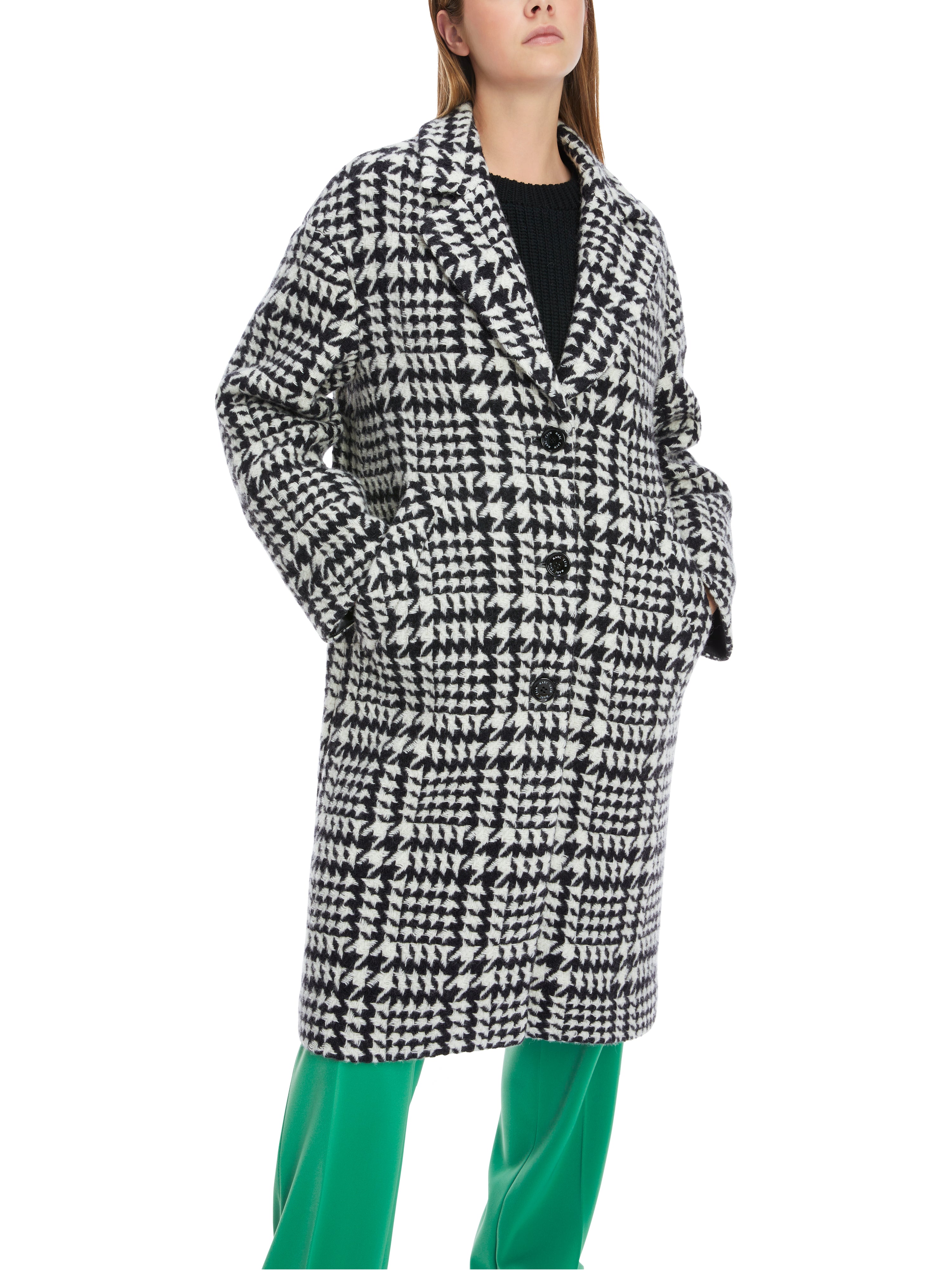 Wollmantel im Chickcheck-Dessin