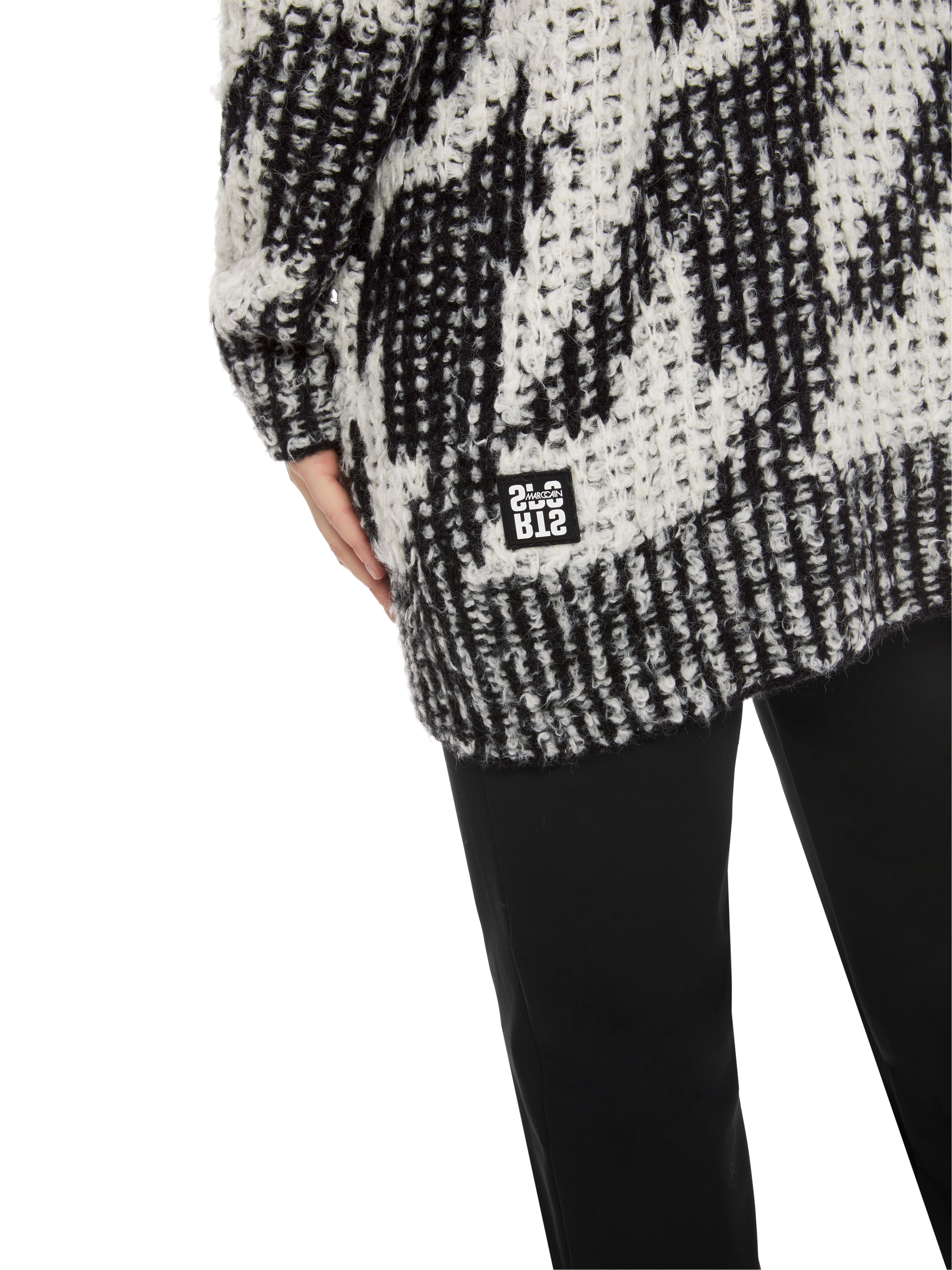 Marc Cain-Chickcheck-Cardigan Knitted in Germany-Strick & Pullover-Black-Deal-Outlet-by-ARCHIVIST