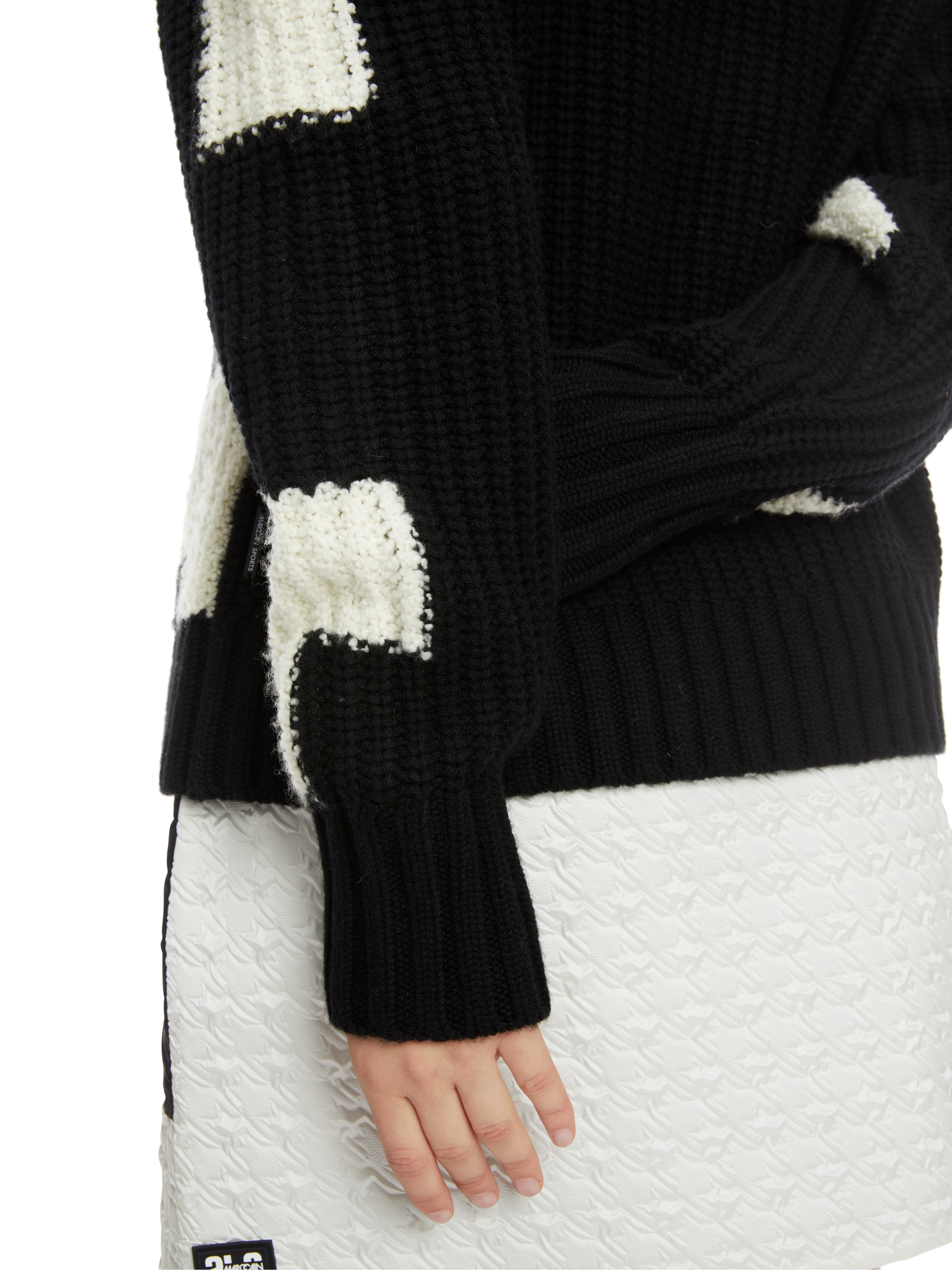 Chickcheck-Sweater aus Wolle