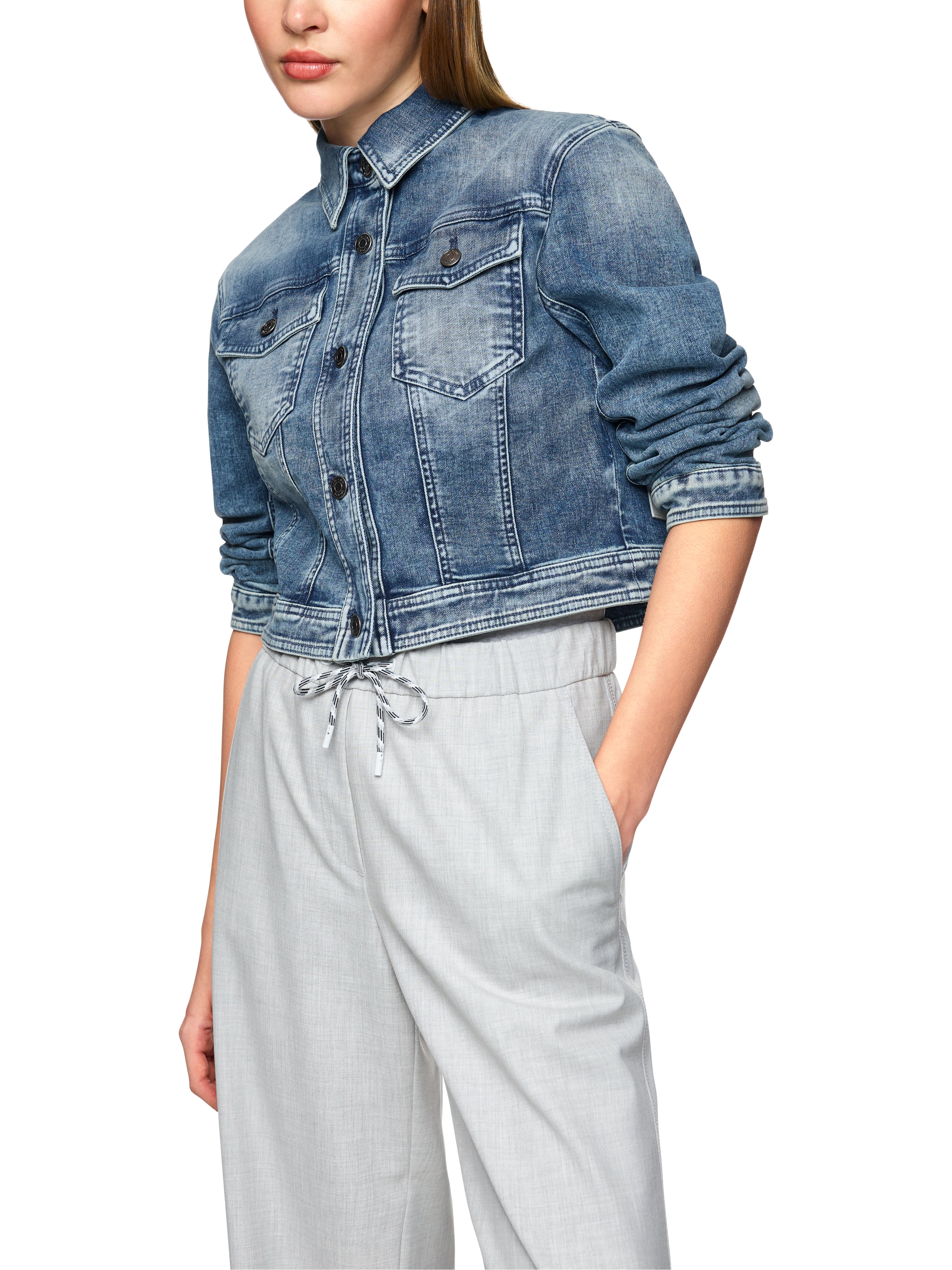 Kurze Jeansjacke "Rethink Together"