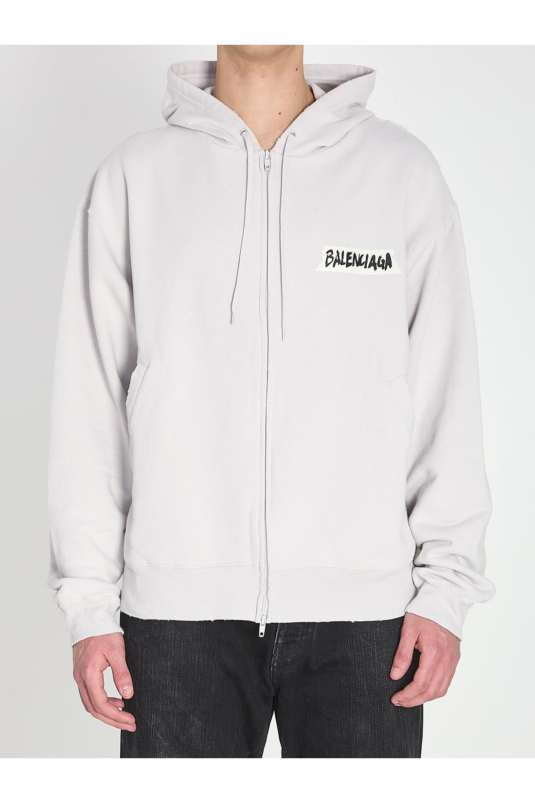 Balenciaga-OUTLET-SALE-Masking Tape zip-up hoodie-ARCHIVIST