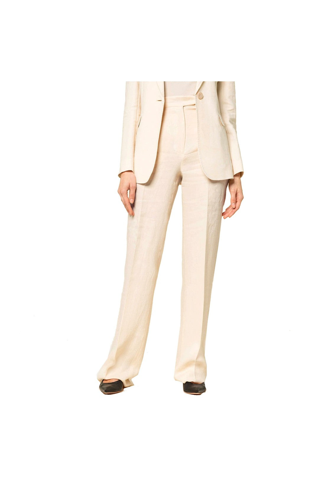 MAX MARA STUDIO-OUTLET-SALE-Max Mara Studio Alcano Linen Pants-ARCHIVIST