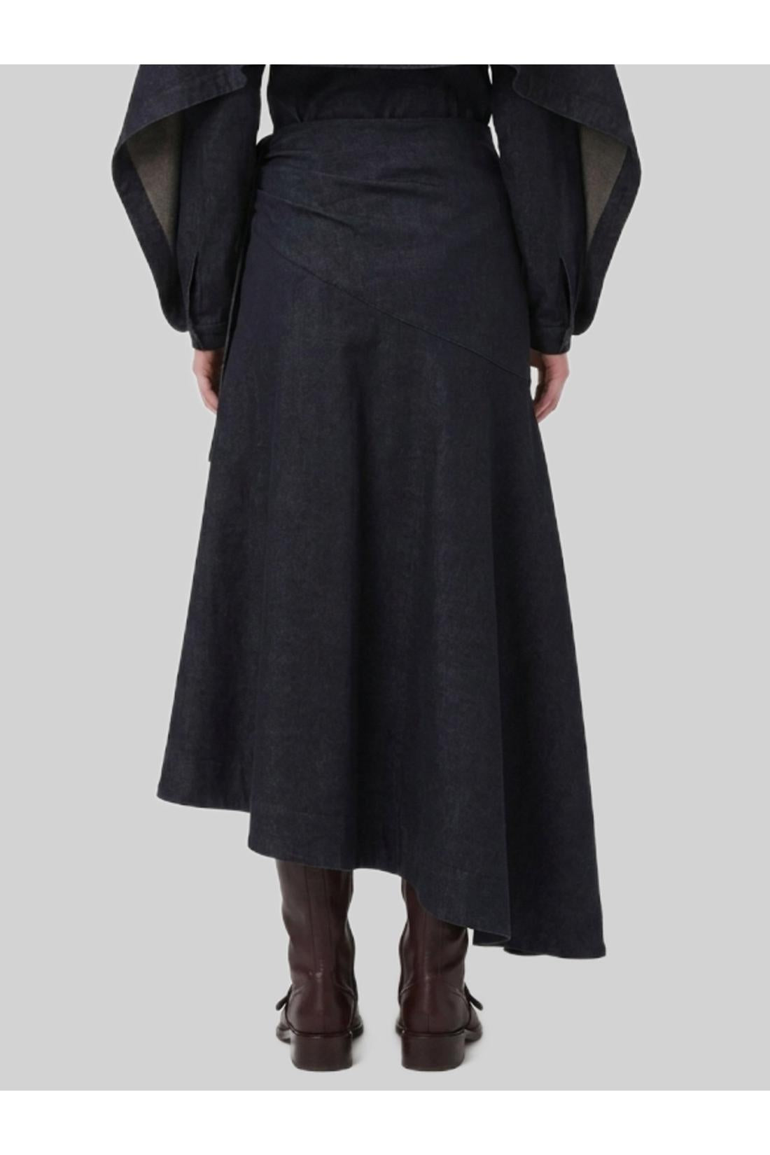 Zimmermann-OUTLET-SALE-Maxi denim skirt with draping-ARCHIVIST