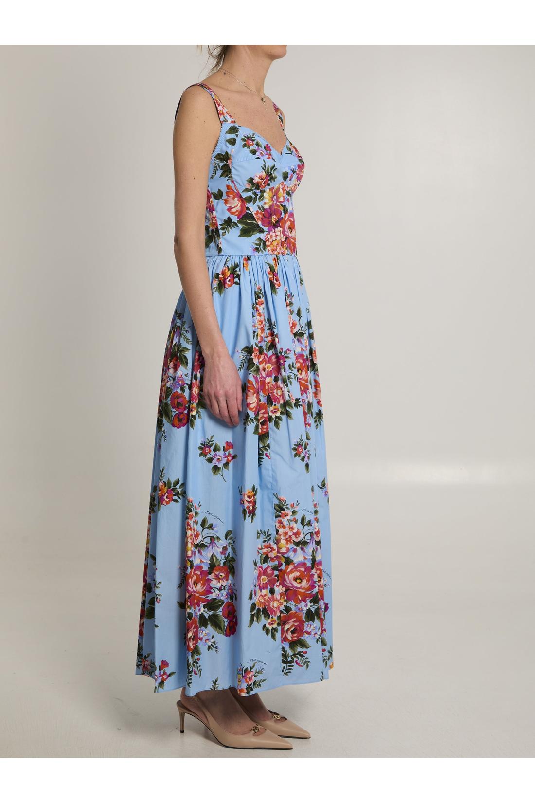 Dolce & Gabbana-OUTLET-SALE-Maxi dress with floral print-ARCHIVIST