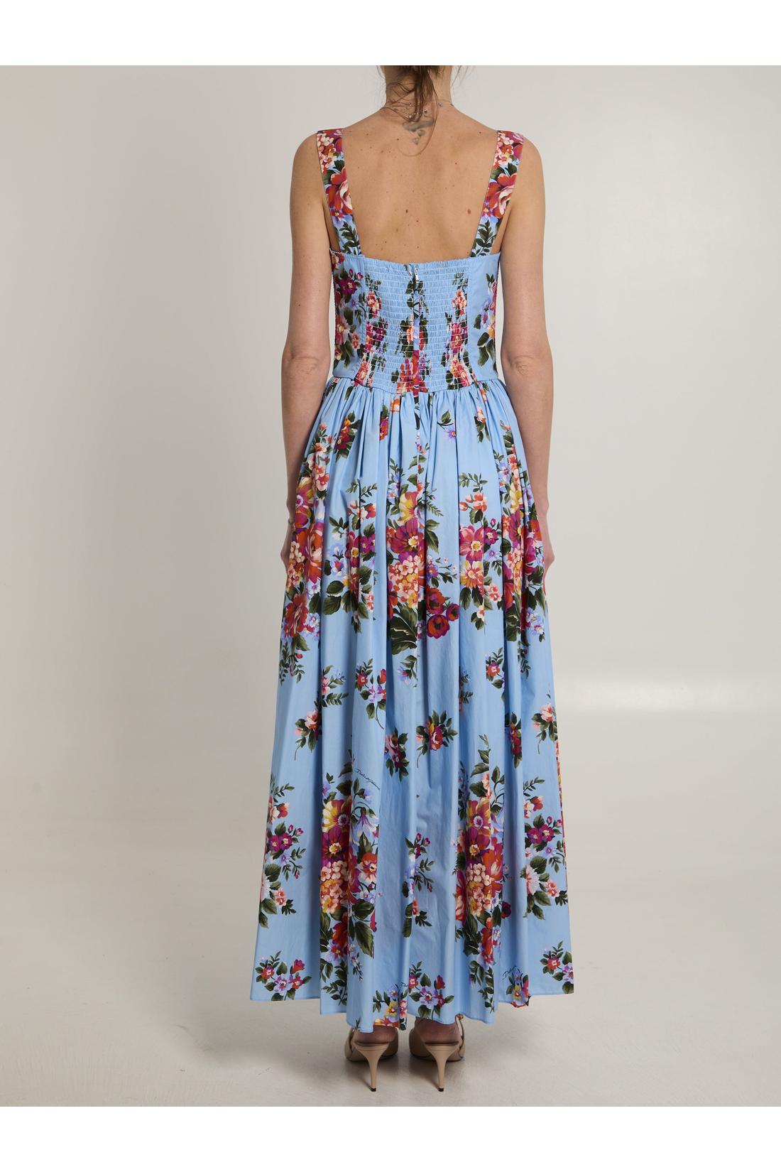 Dolce & Gabbana-OUTLET-SALE-Maxi dress with floral print-ARCHIVIST
