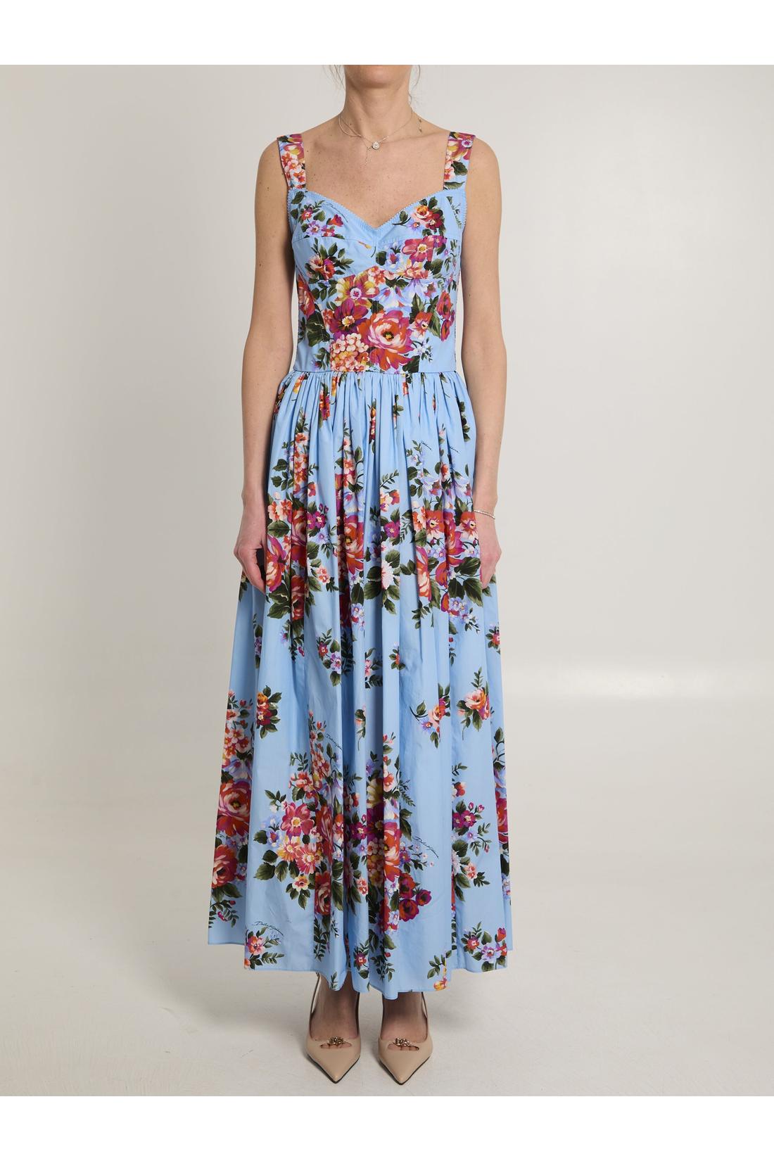 Dolce & Gabbana-OUTLET-SALE-Maxi dress with floral print-ARCHIVIST