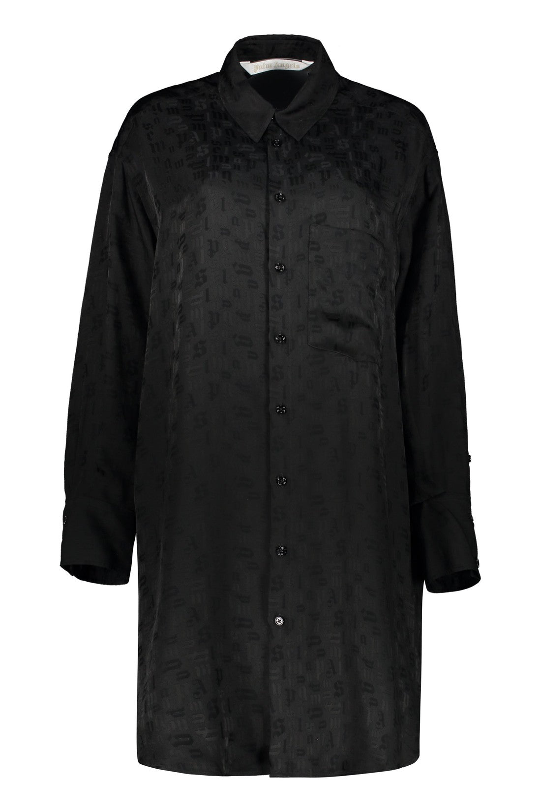 Palm Angels-OUTLET-SALE-Maxi shirt-dress with logo-ARCHIVIST