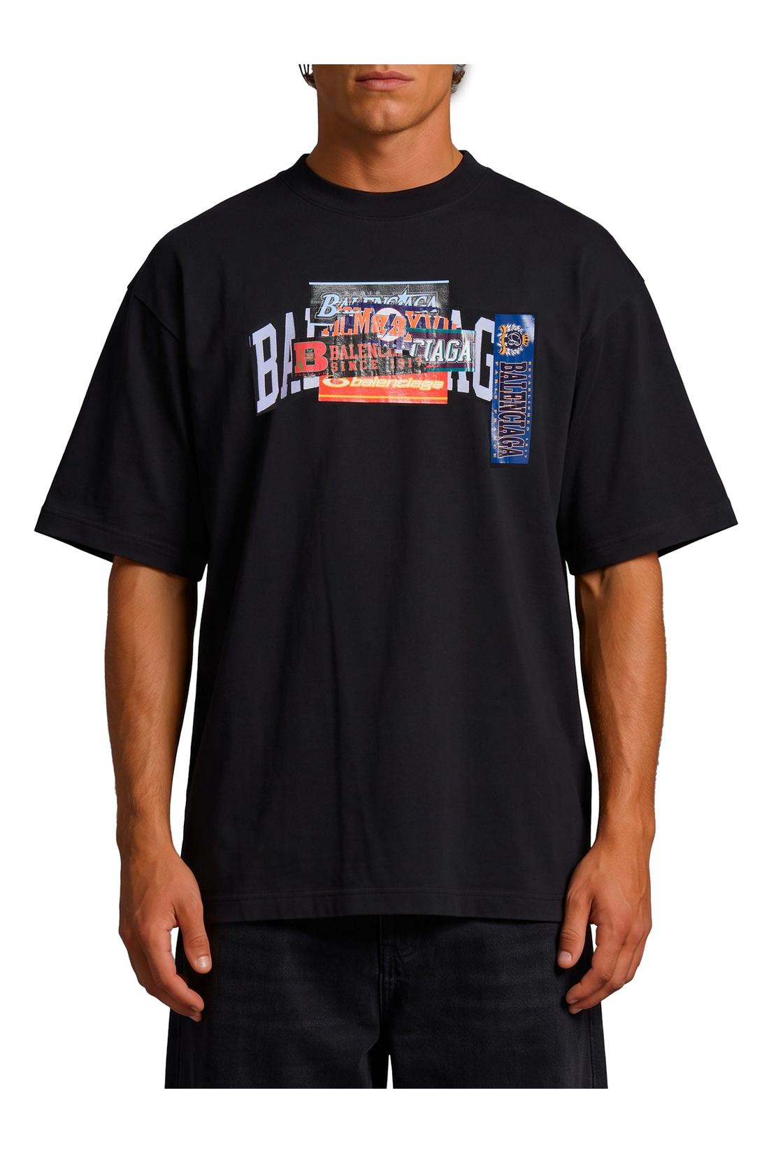 Balenciaga-OUTLET-SALE-Medium fit Bumper Stickers T-shirt-ARCHIVIST