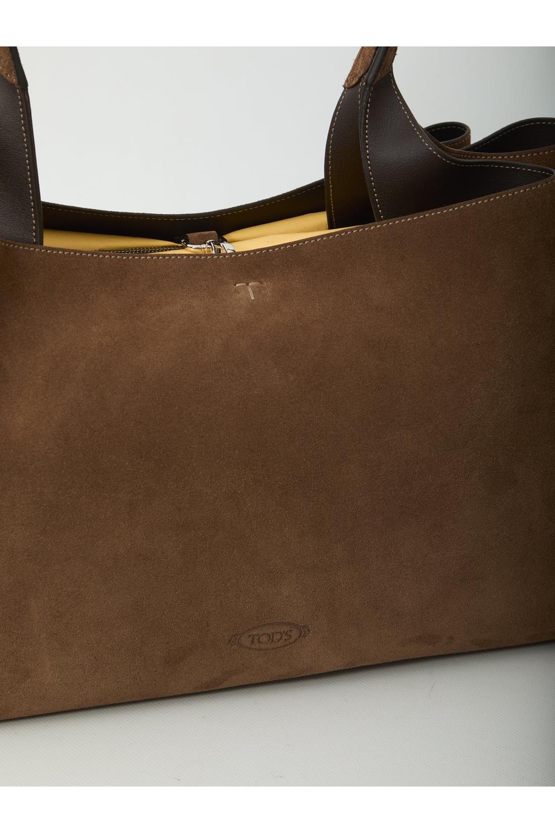 Tod'S-OUTLET-SALE-Medium suede leather bag-ARCHIVIST
