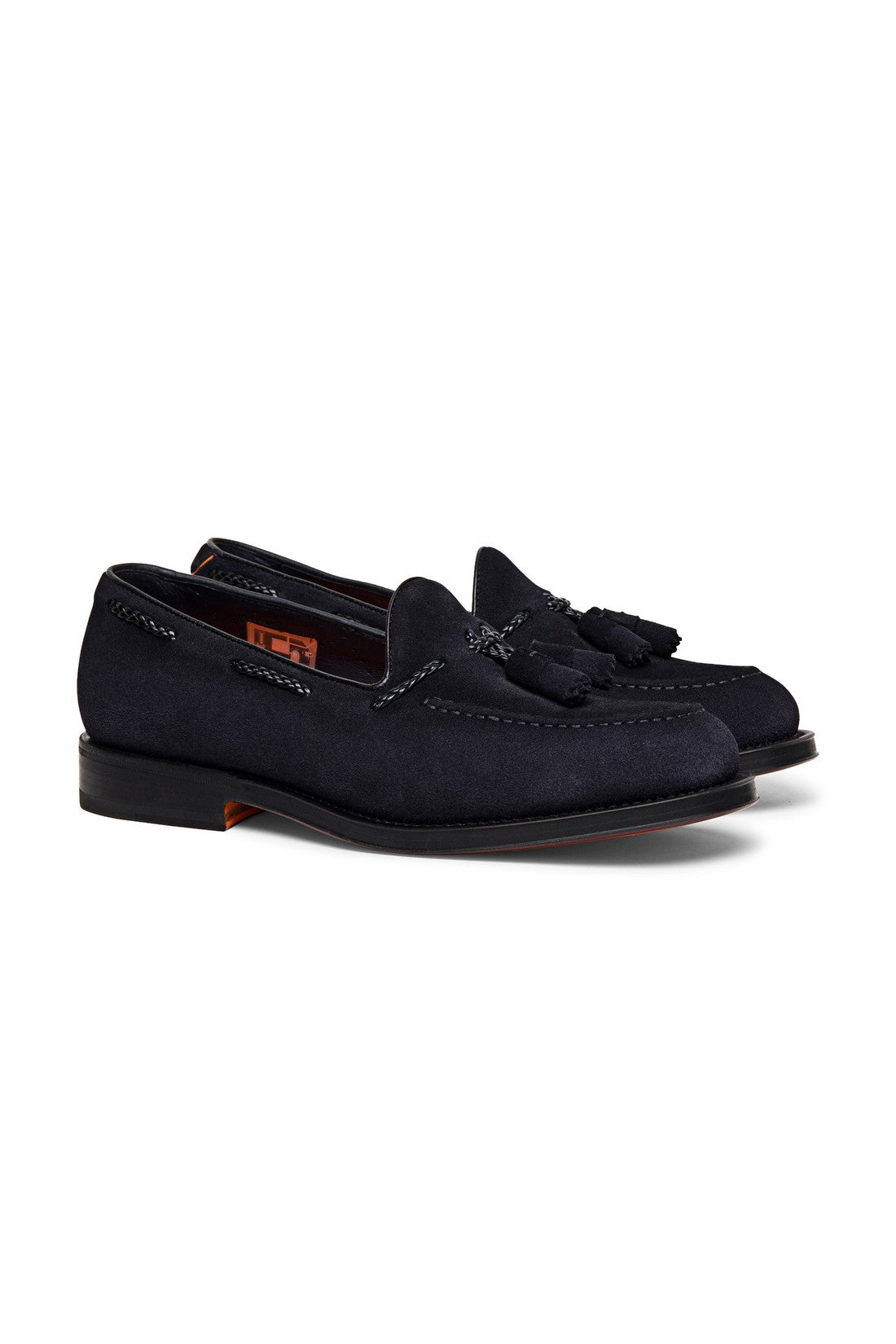 Men's blue suede tassel loafer