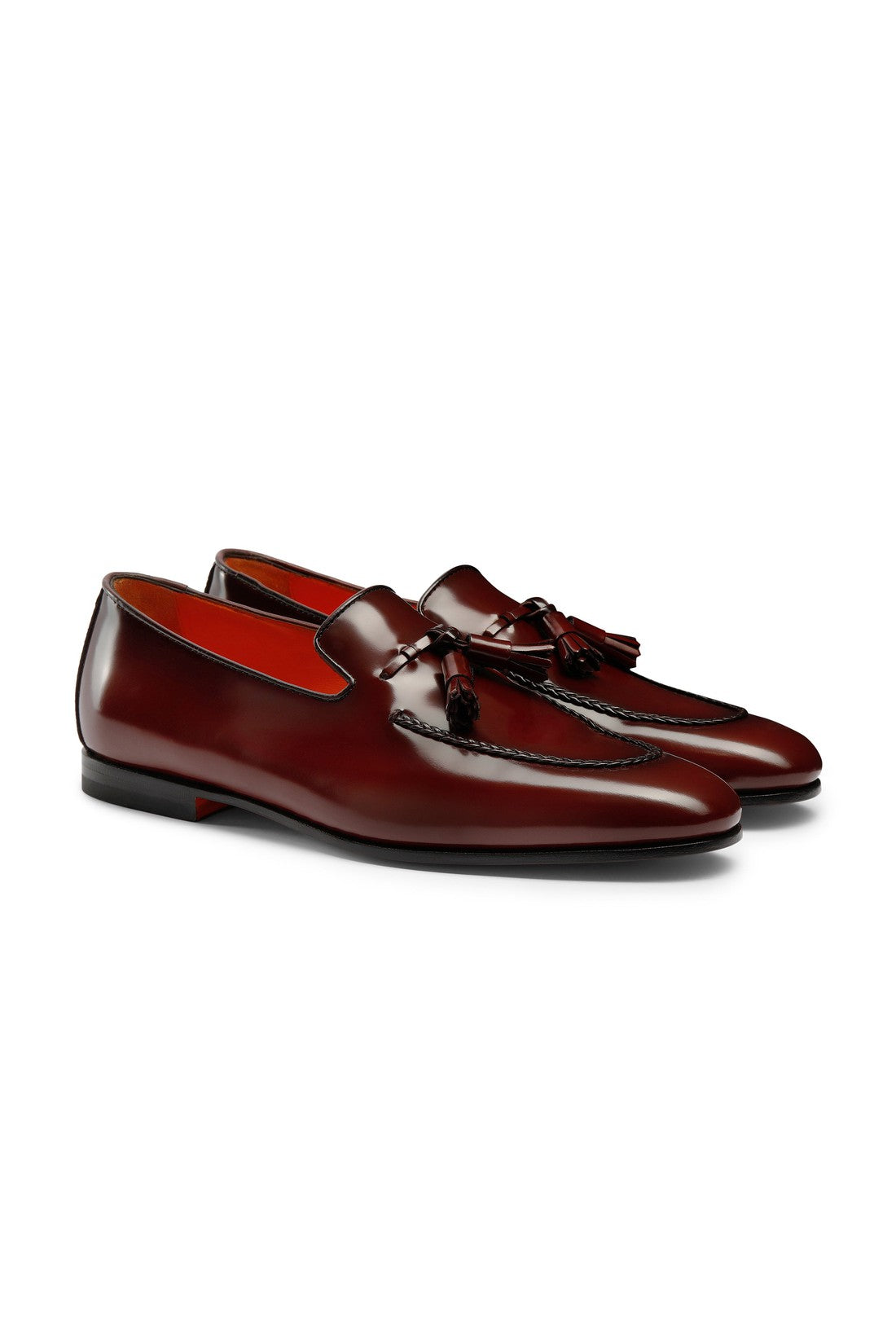 Men's burgundy leather tassel loafer