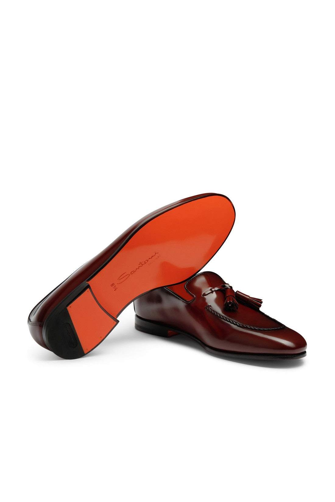 Men's burgundy leather tassel loafer