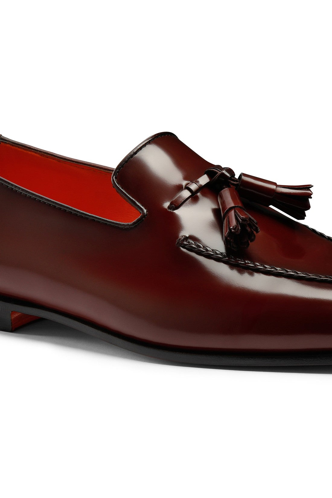 Men's burgundy leather tassel loafer